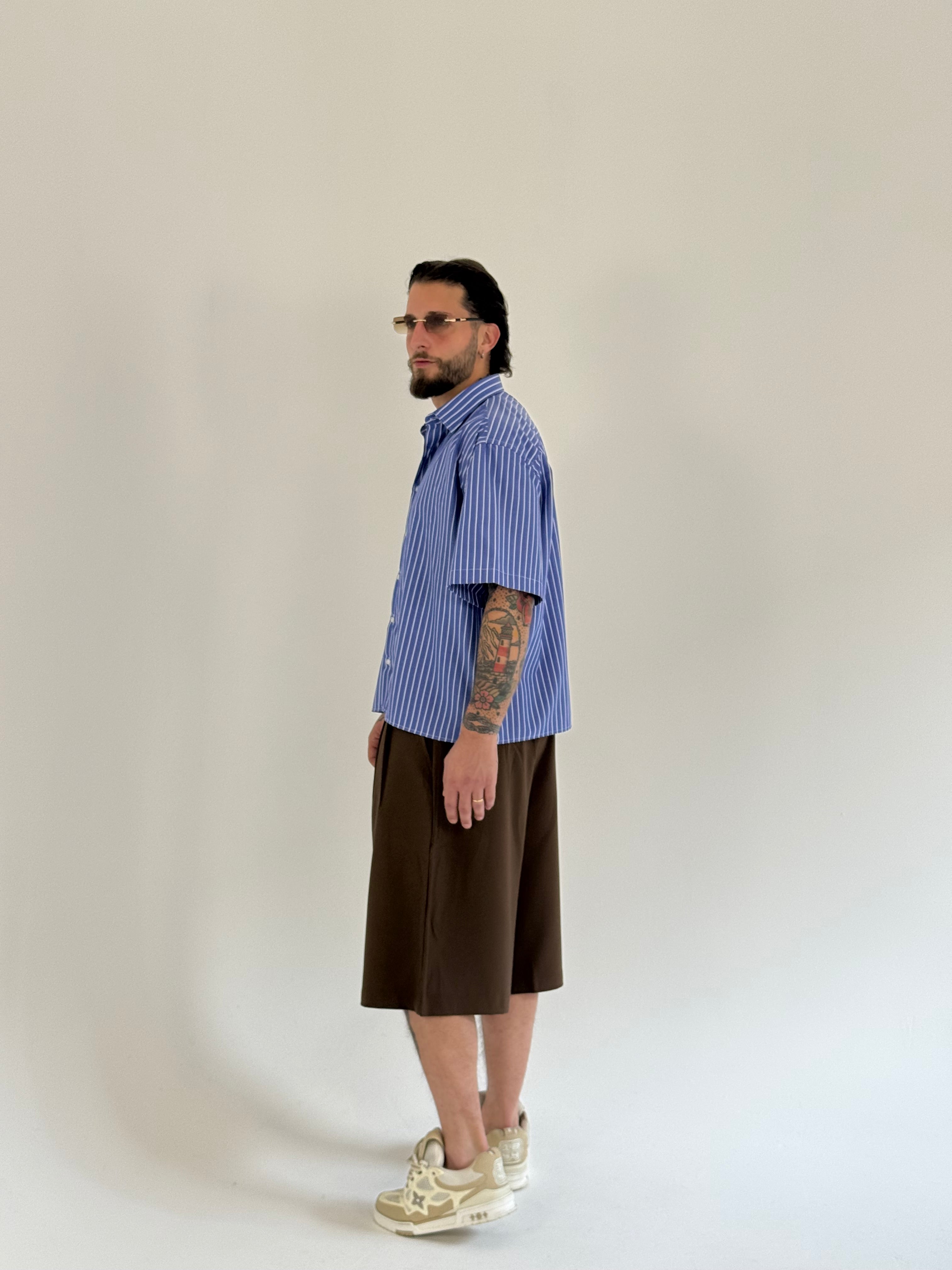 Camicia crop royal