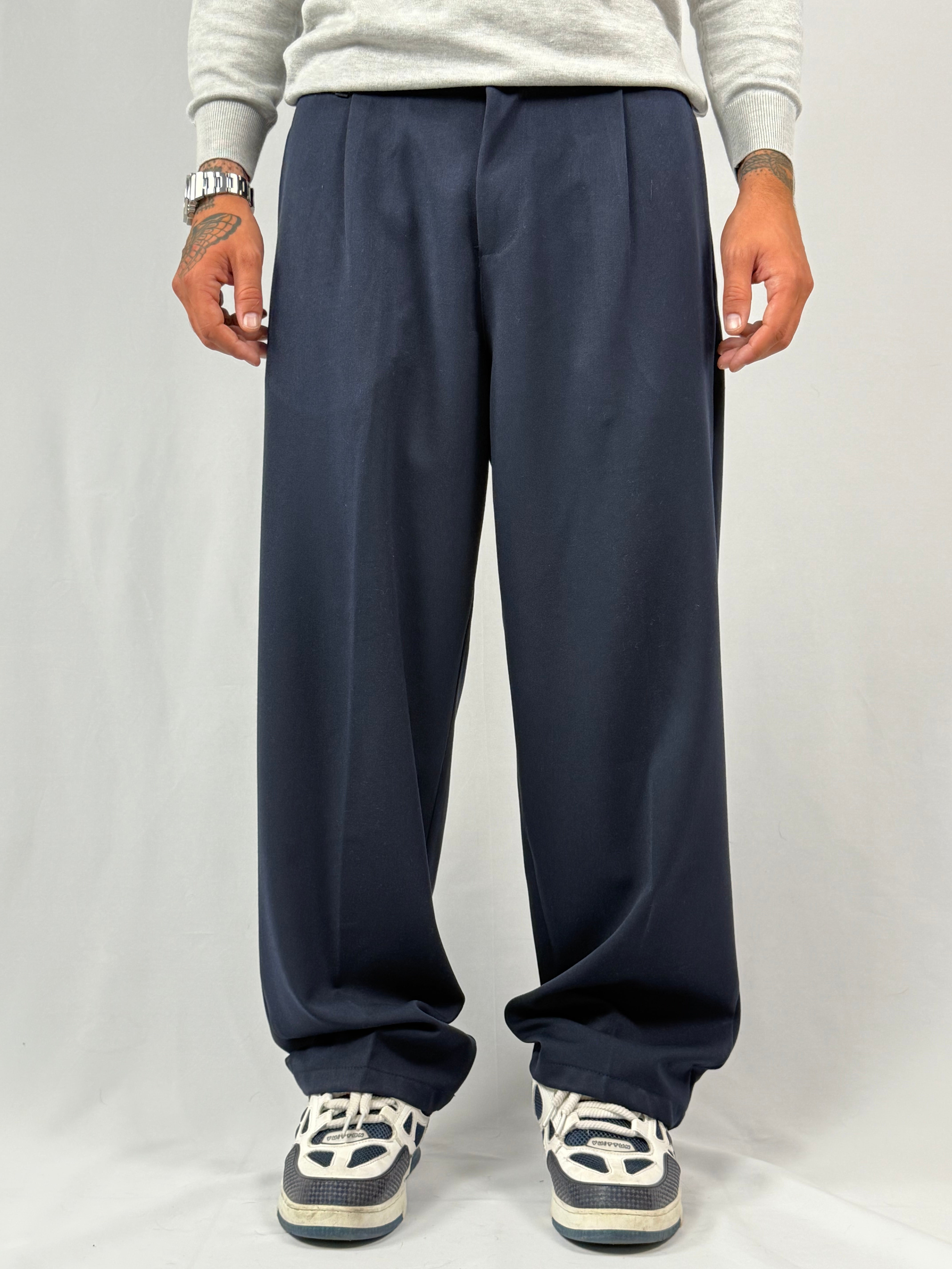 Pantalone palazzo nero blu navy