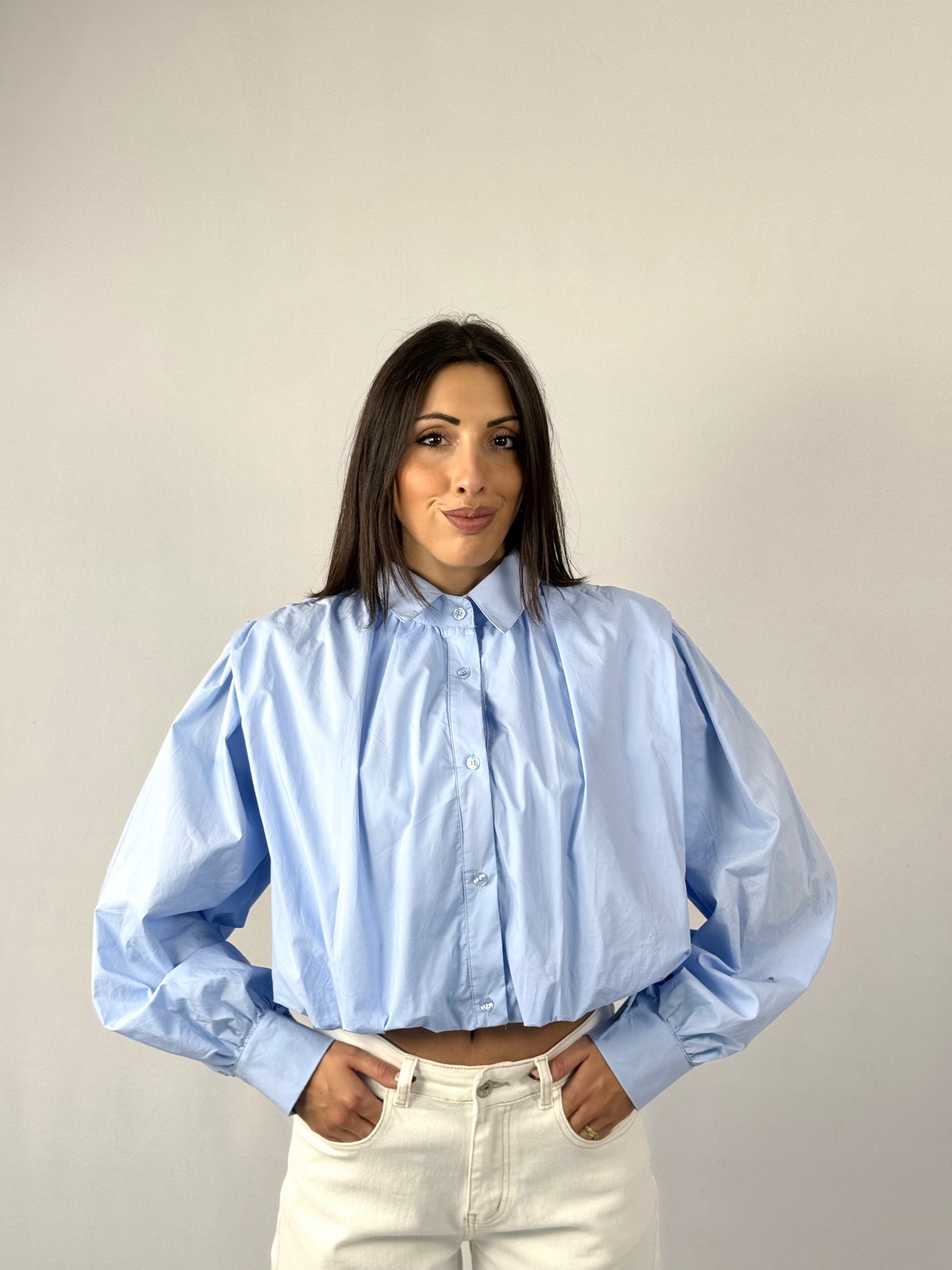 Camicia crop palloncino