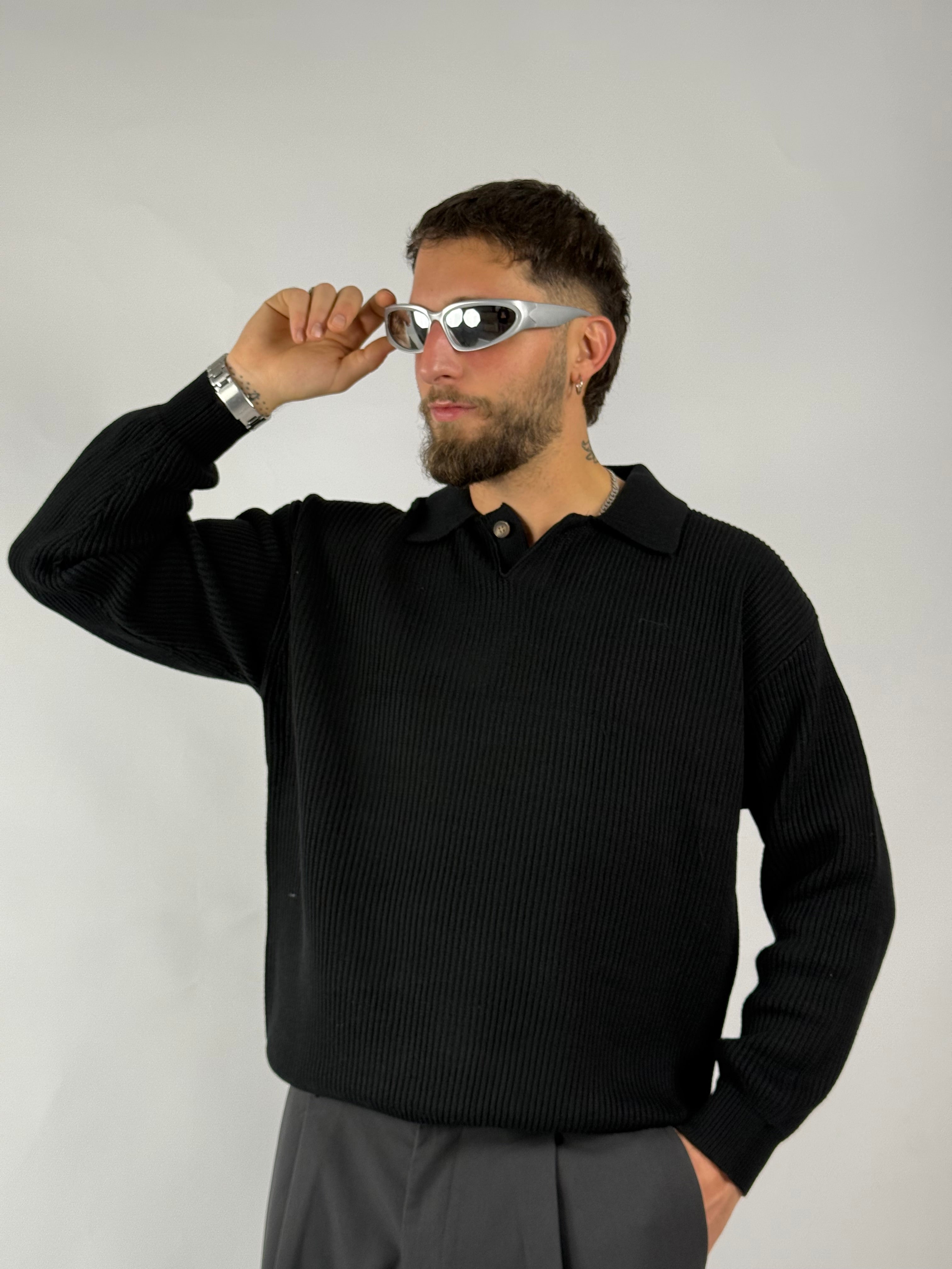 Maglione polo Wimbledon nera