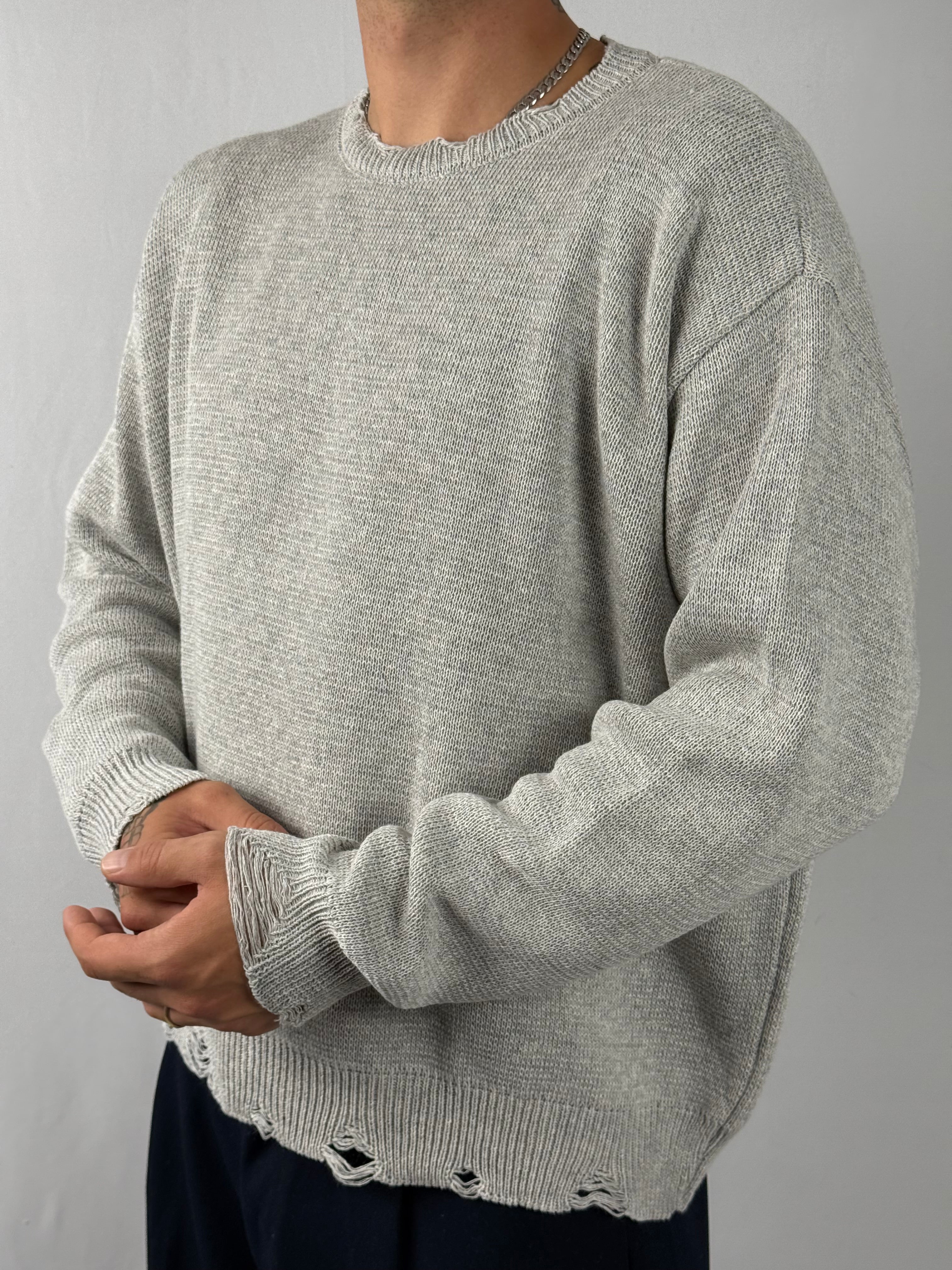 Maglione crop grigio