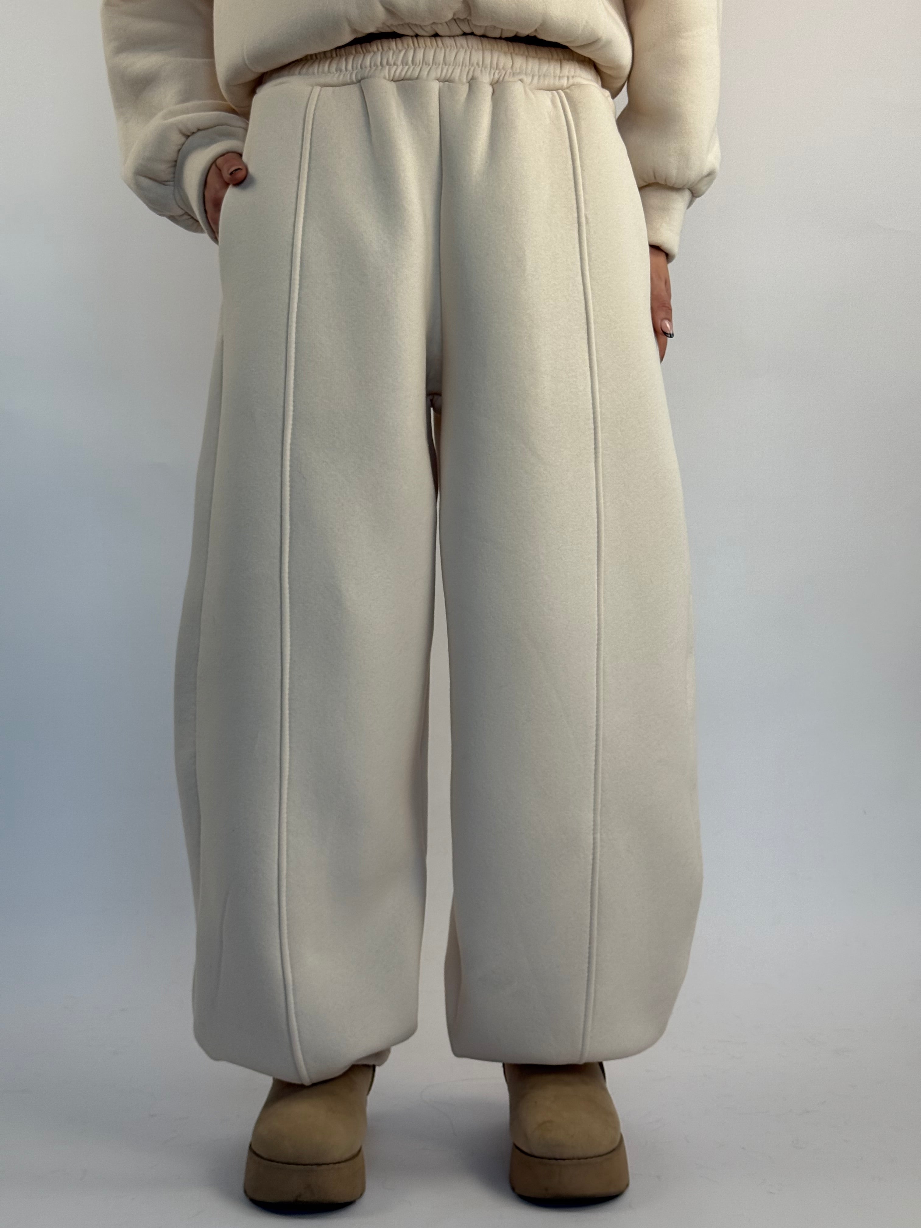 Tuta felpata balloon panna