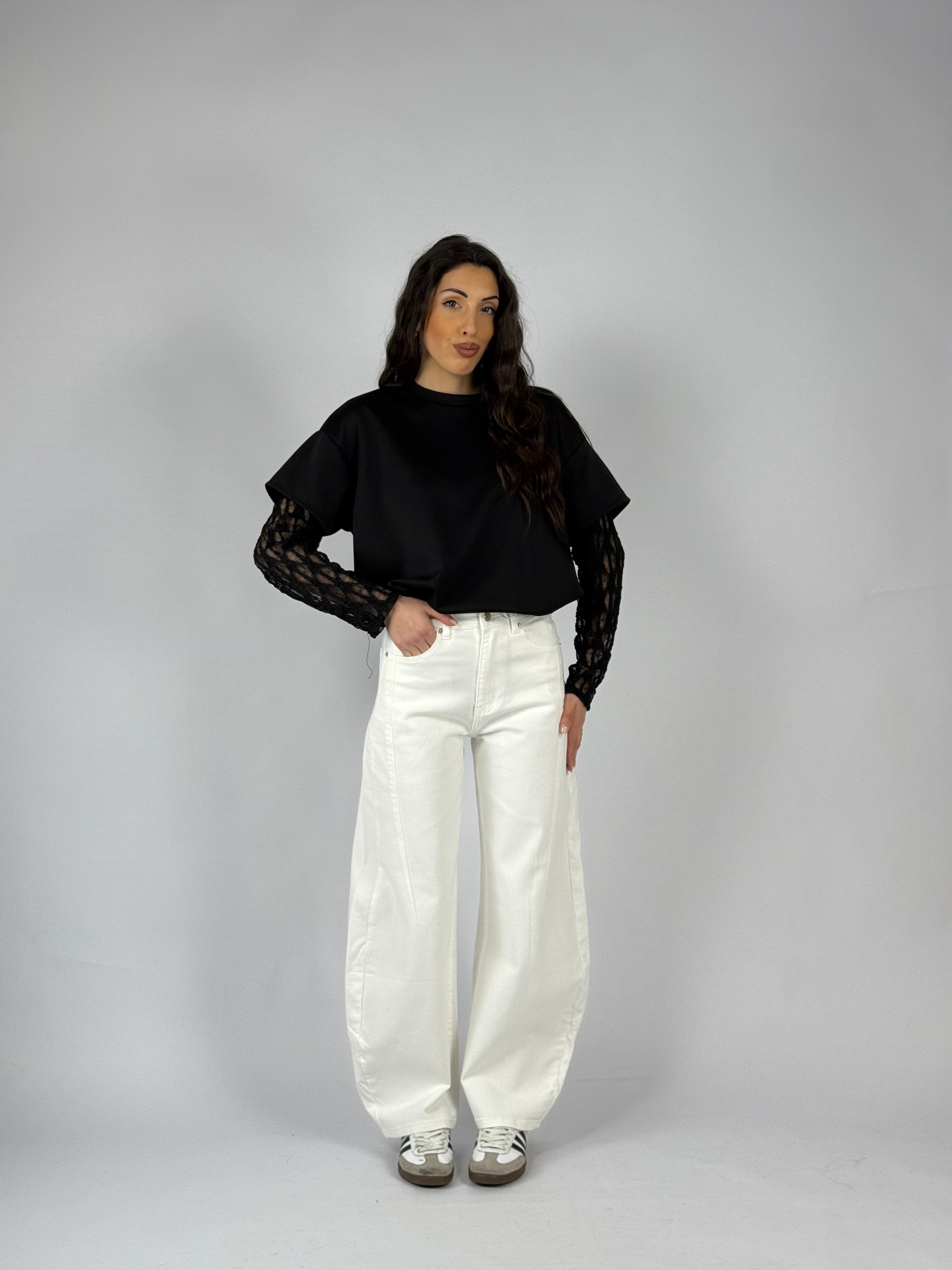 Jeans balloon bianco