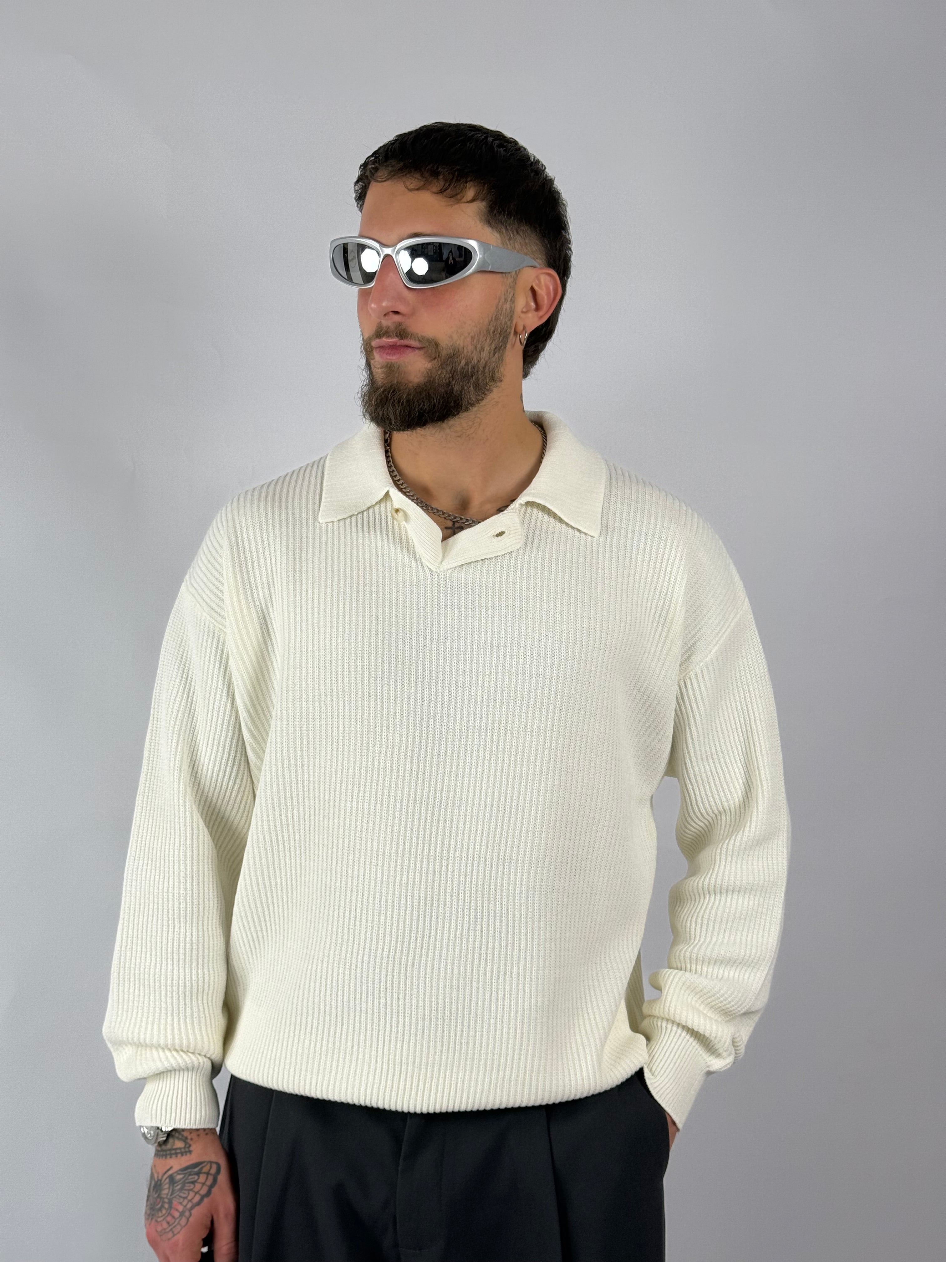 Maglione polo Wimbledon bianca