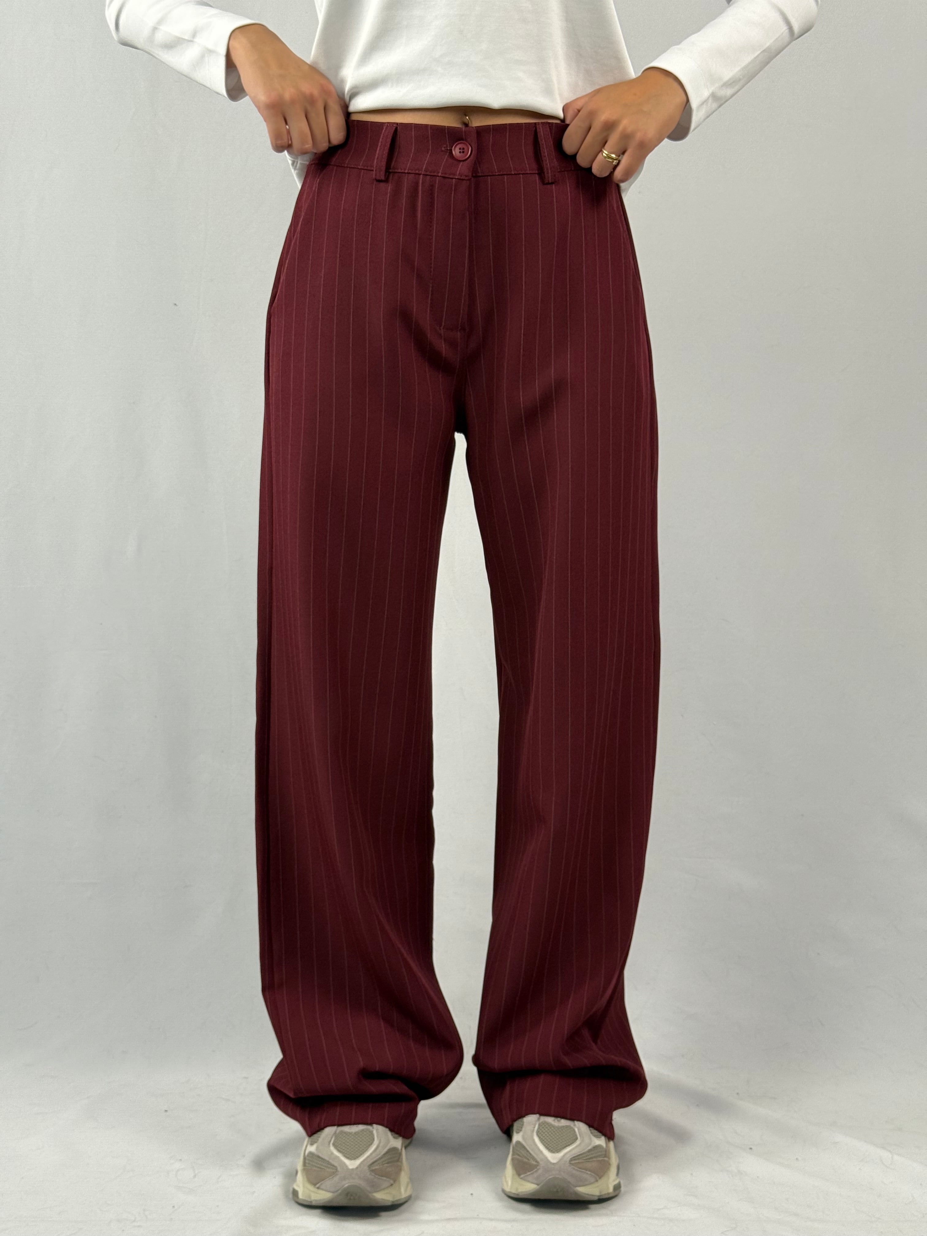 Coordinato gessato bordeaux