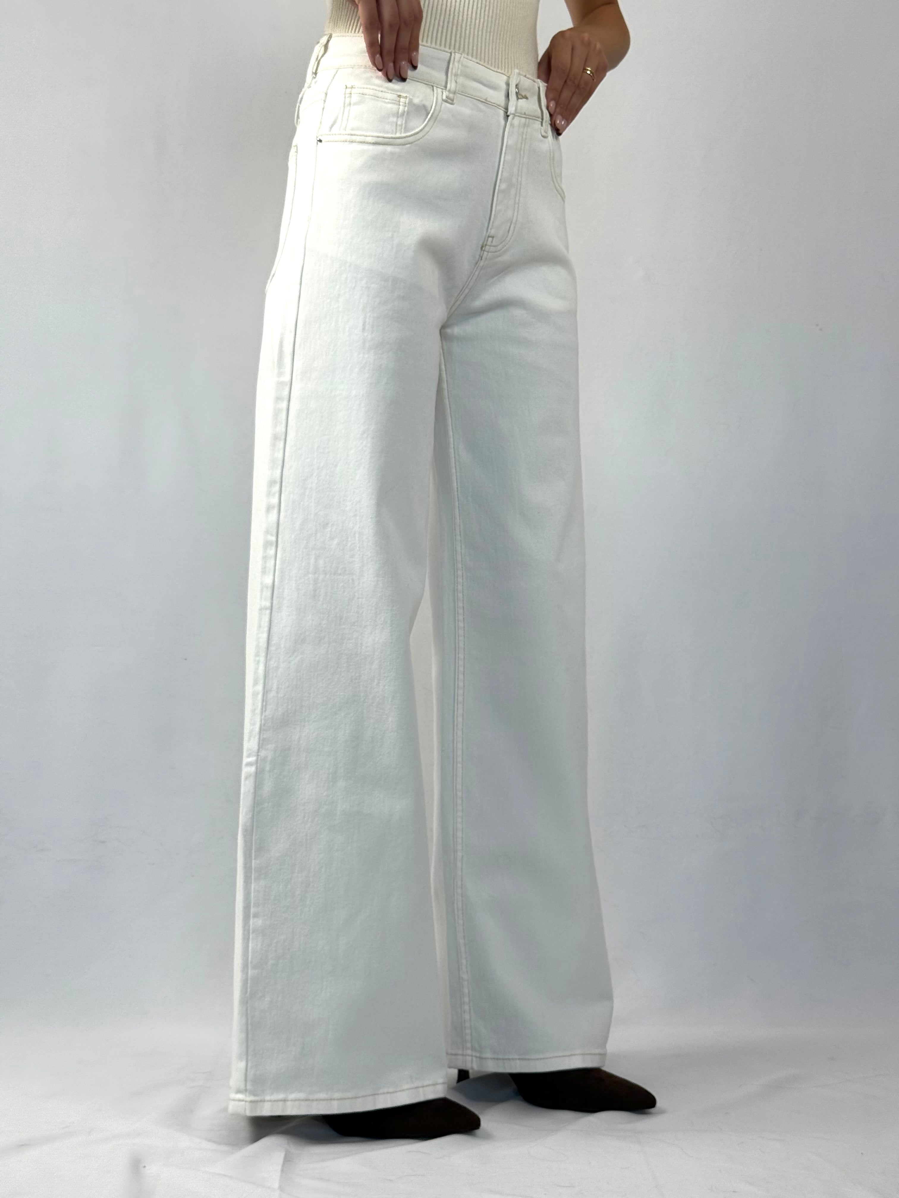Jeans wide leg bianchi