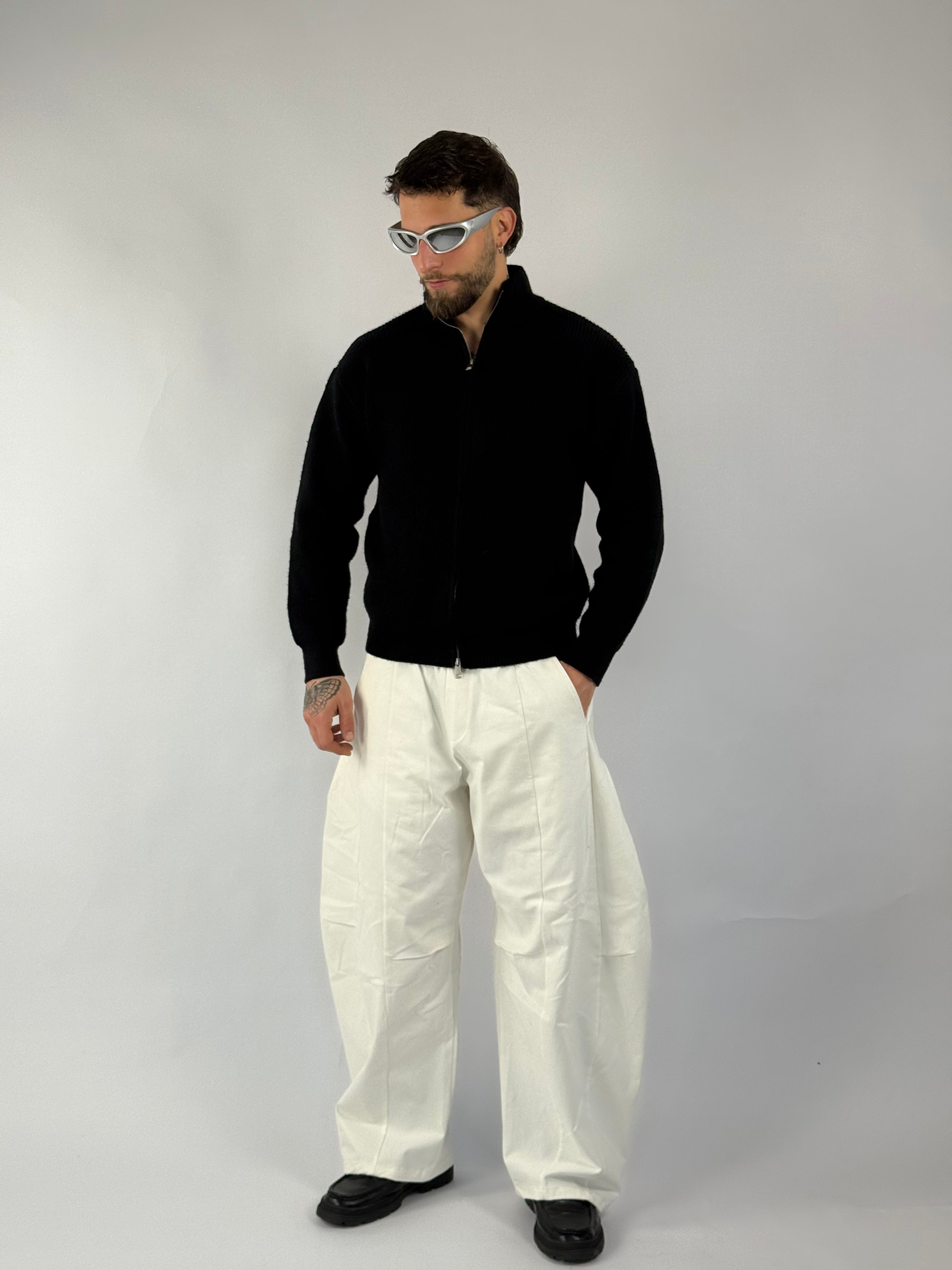 Maglione zip “Warm” nero