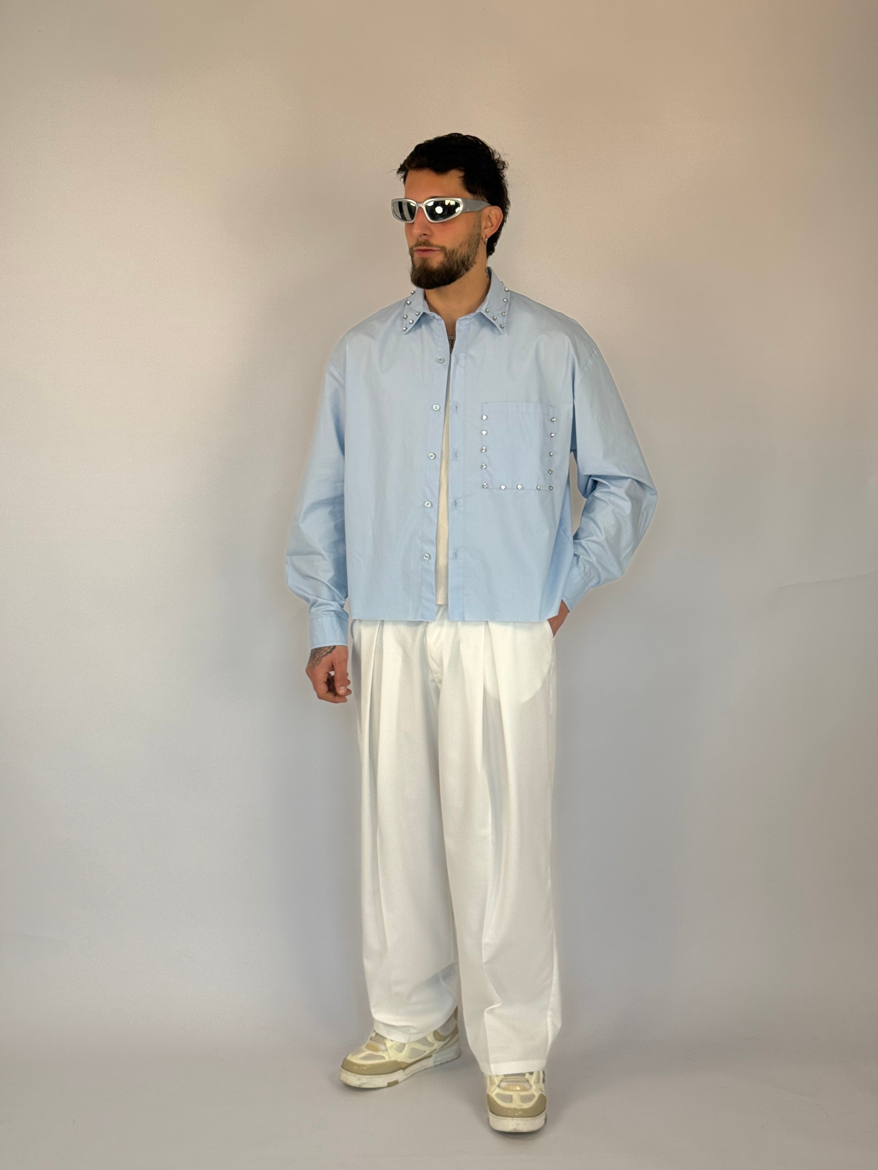 Camicia crop “jewels”