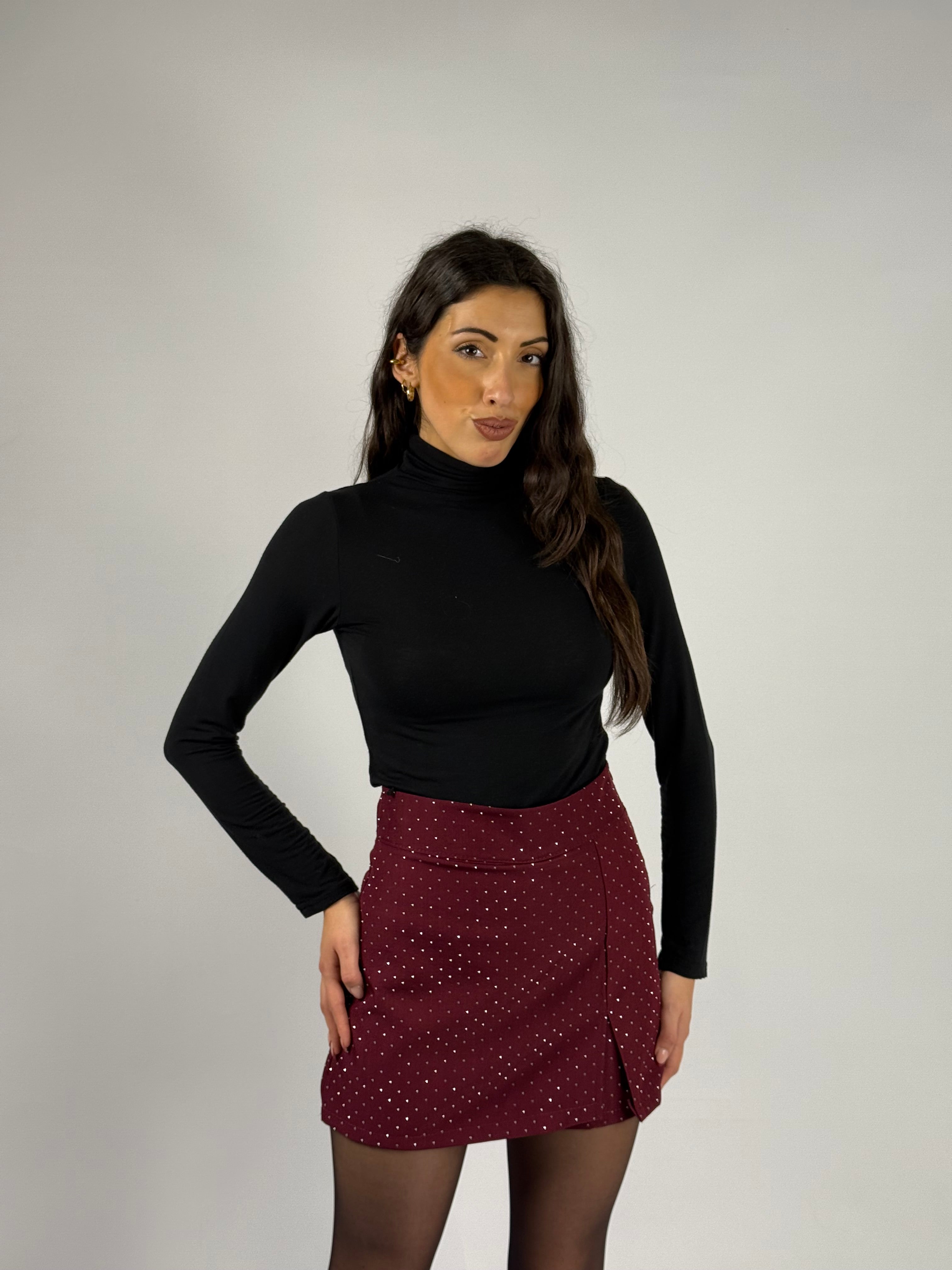 Gonna pantaloncino diamond bordeaux