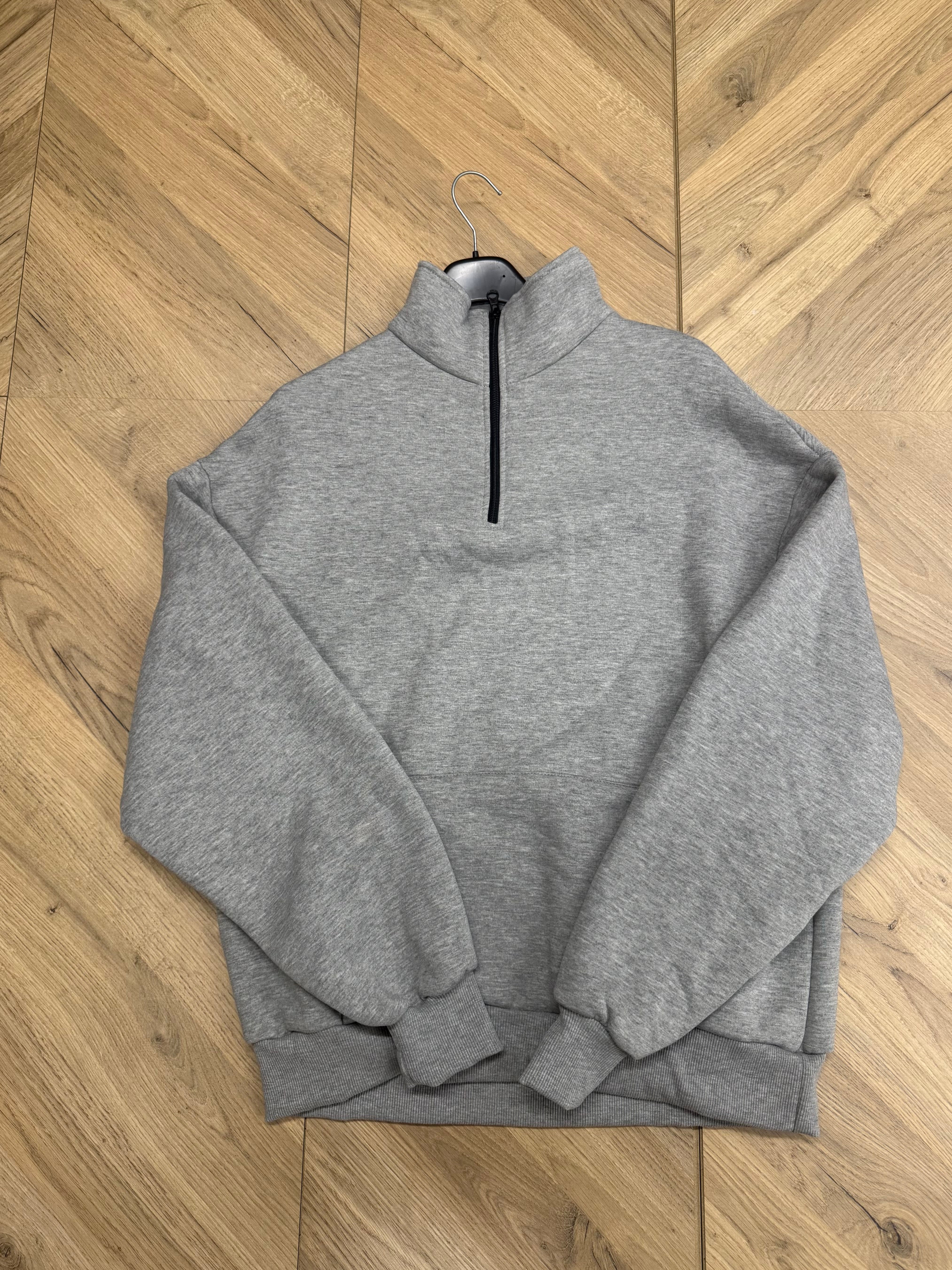 Felpa boxy zip colletto