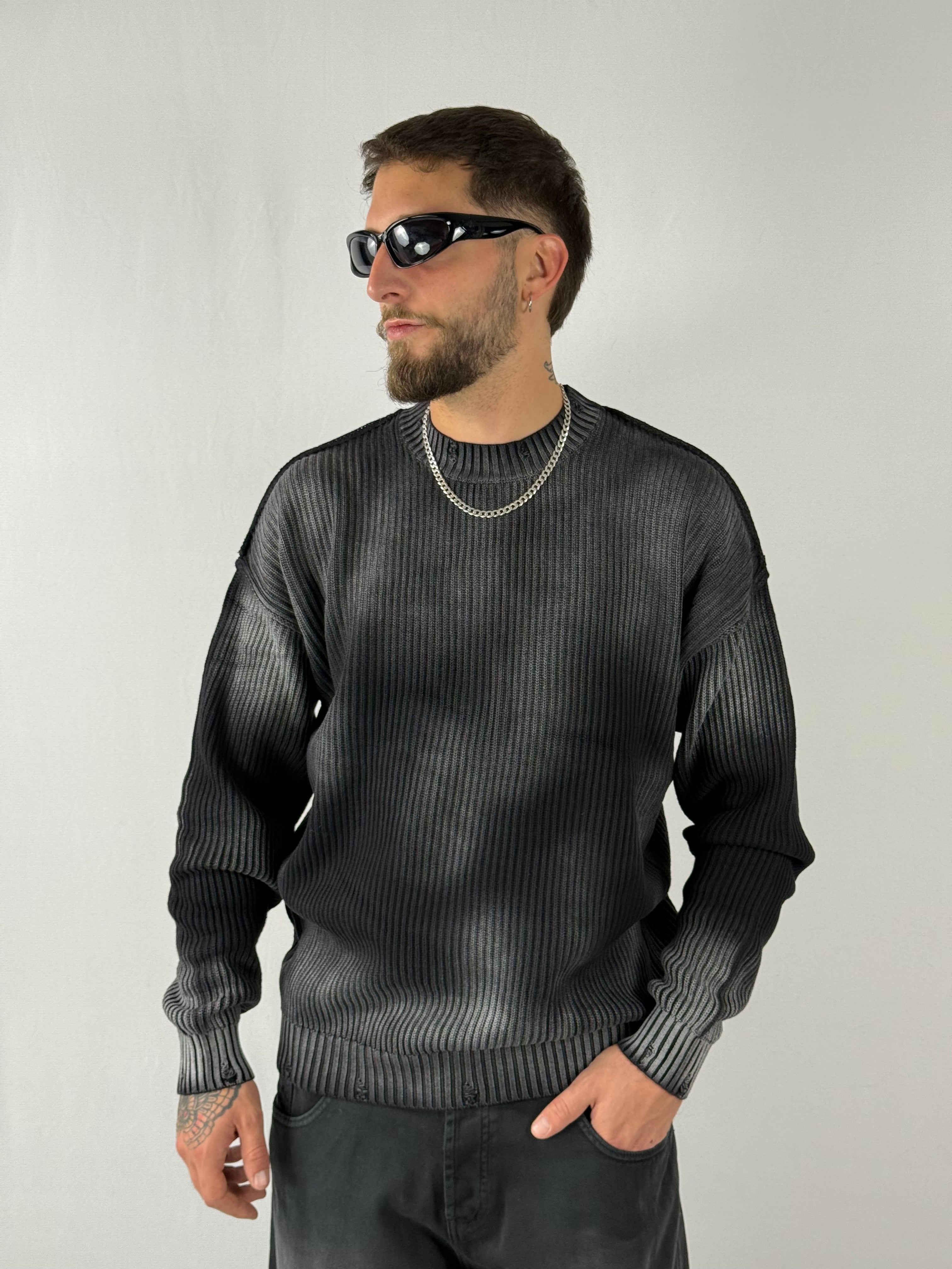Maglione a coste fumé