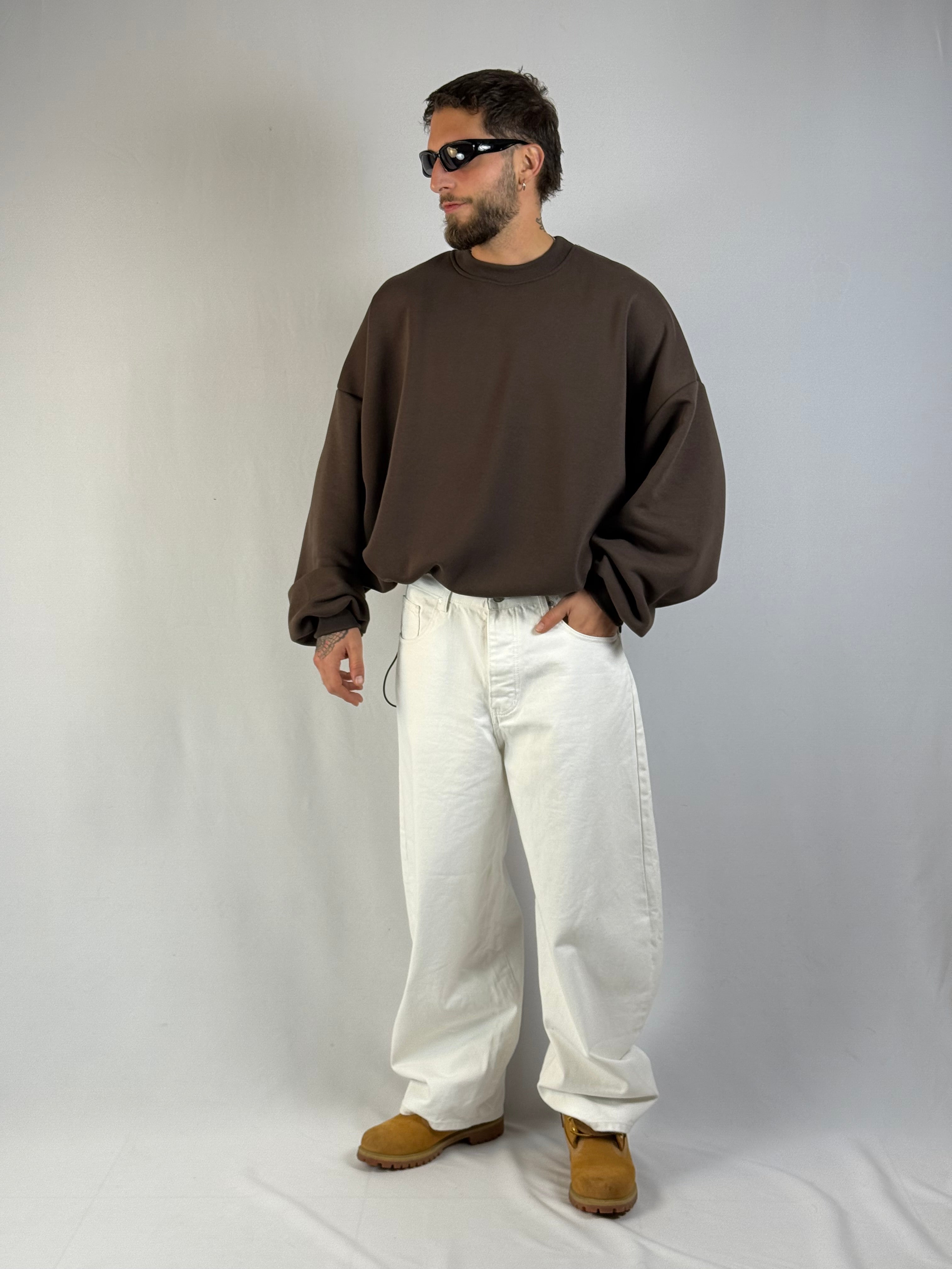 Felpa cropped “with love” moro