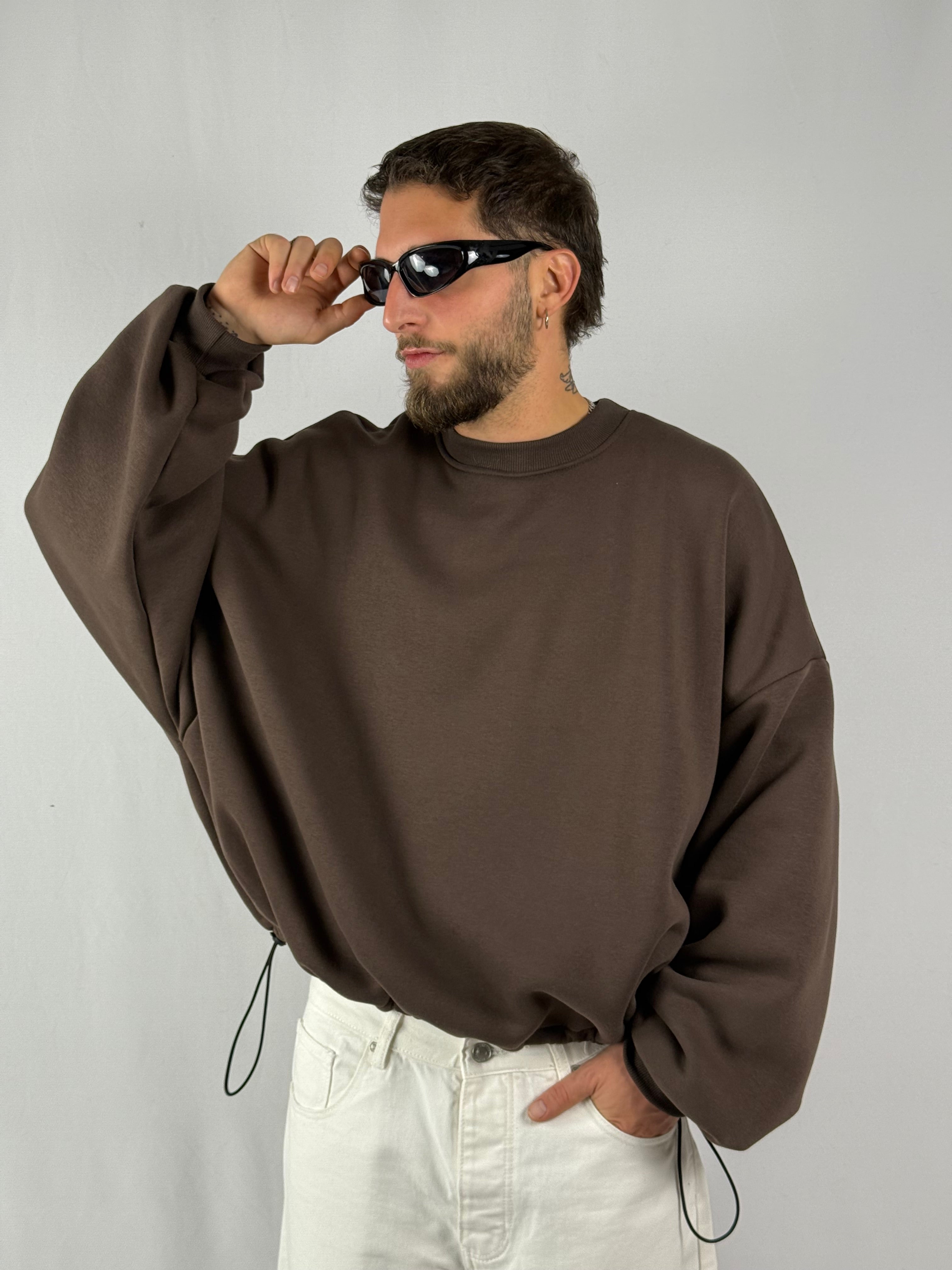 Felpa cropped “with love” moro