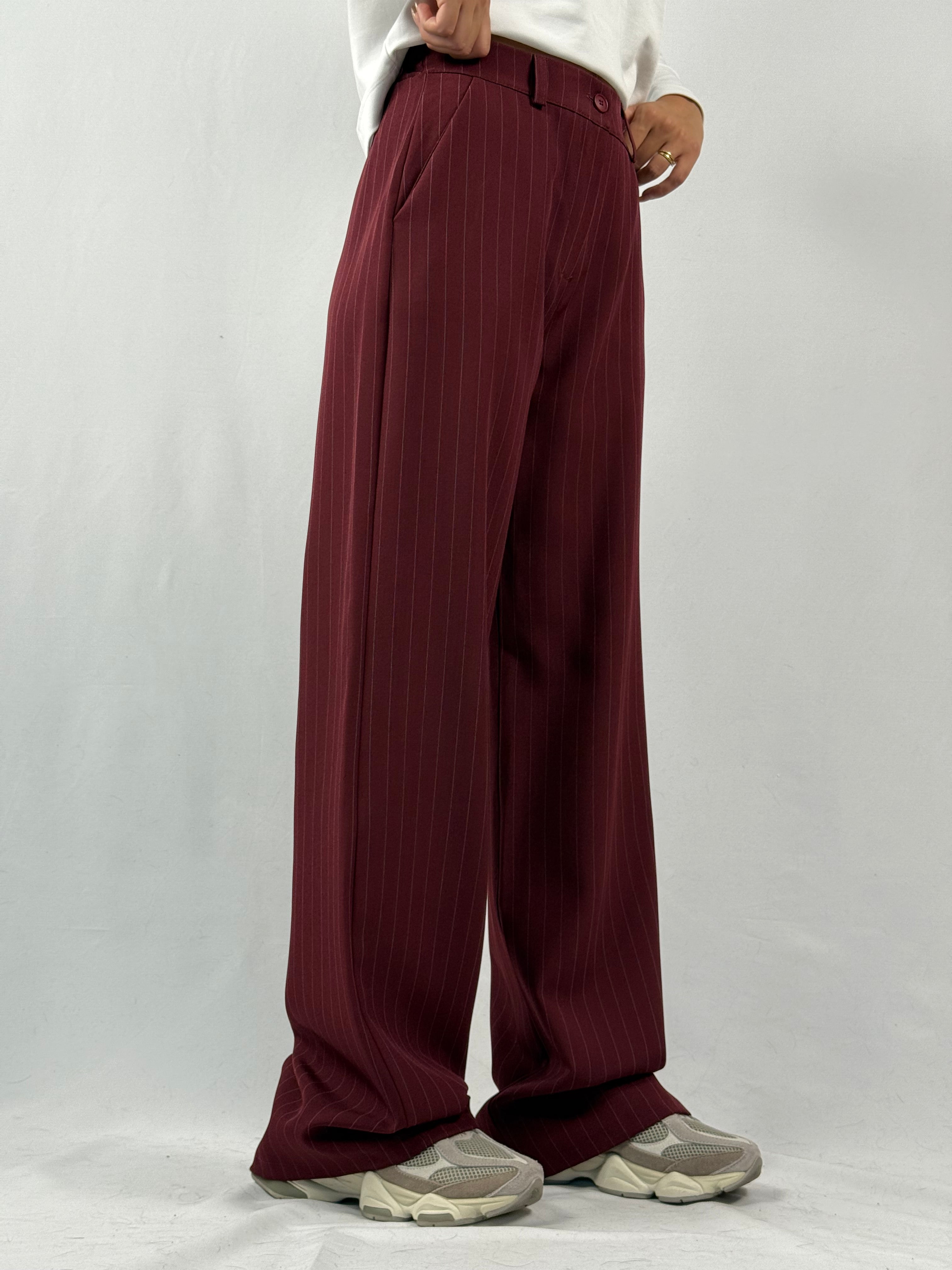 Coordinato gessato bordeaux