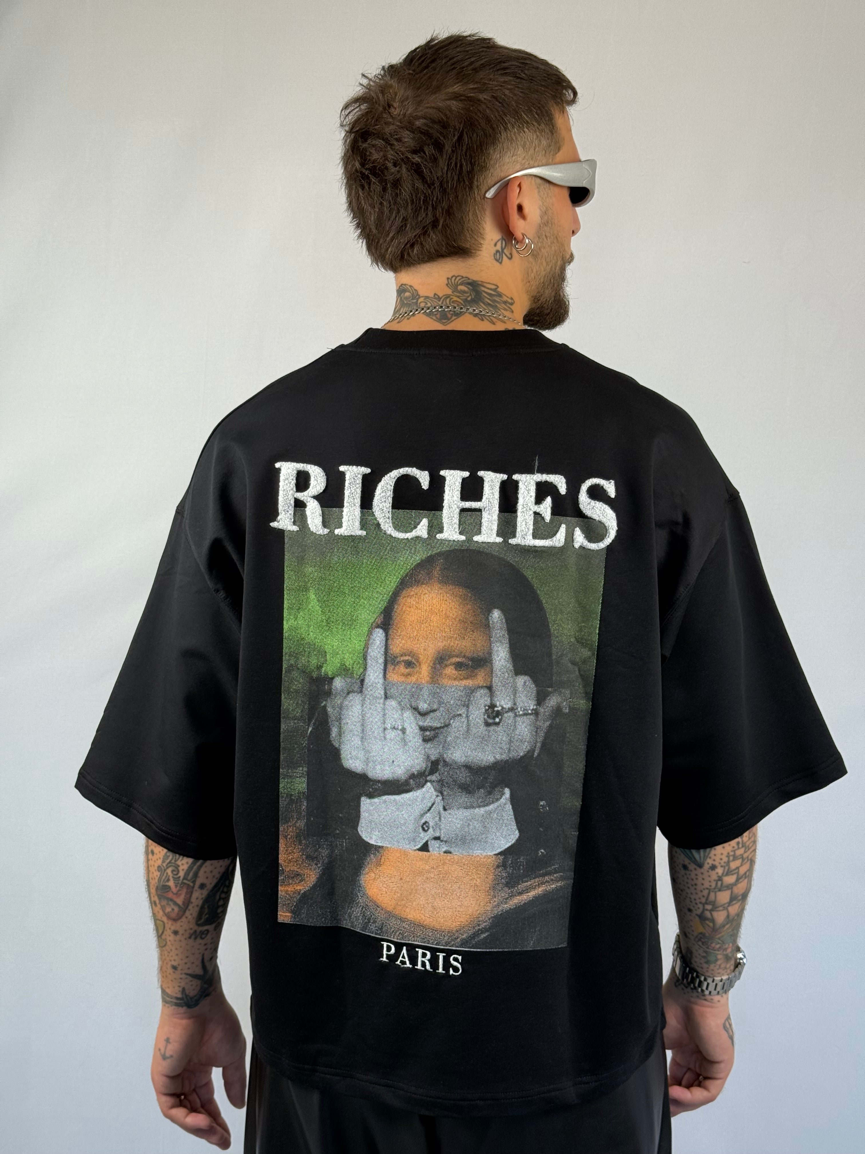 T-shirt crop Mona black
