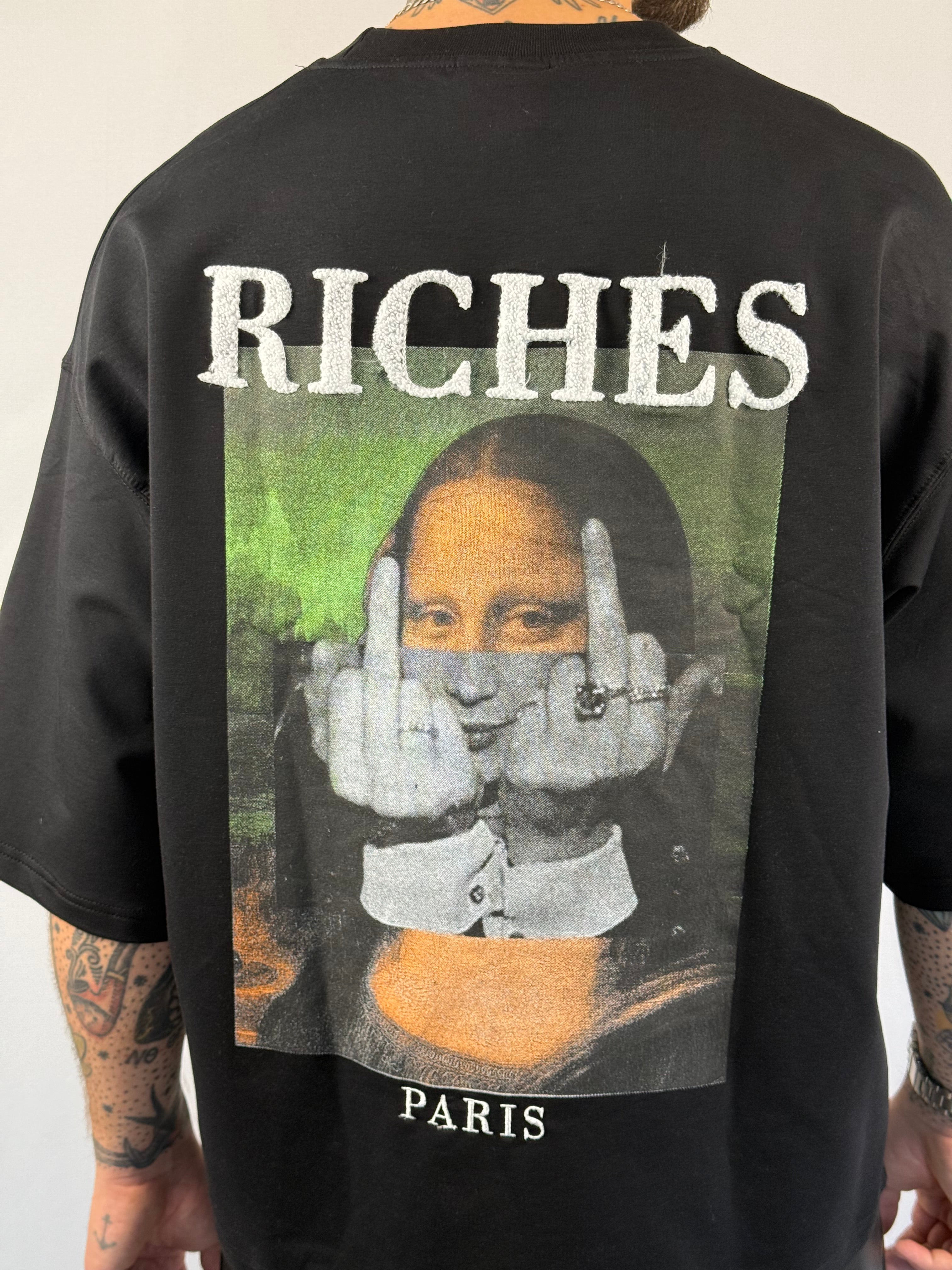 T-shirt crop Mona black