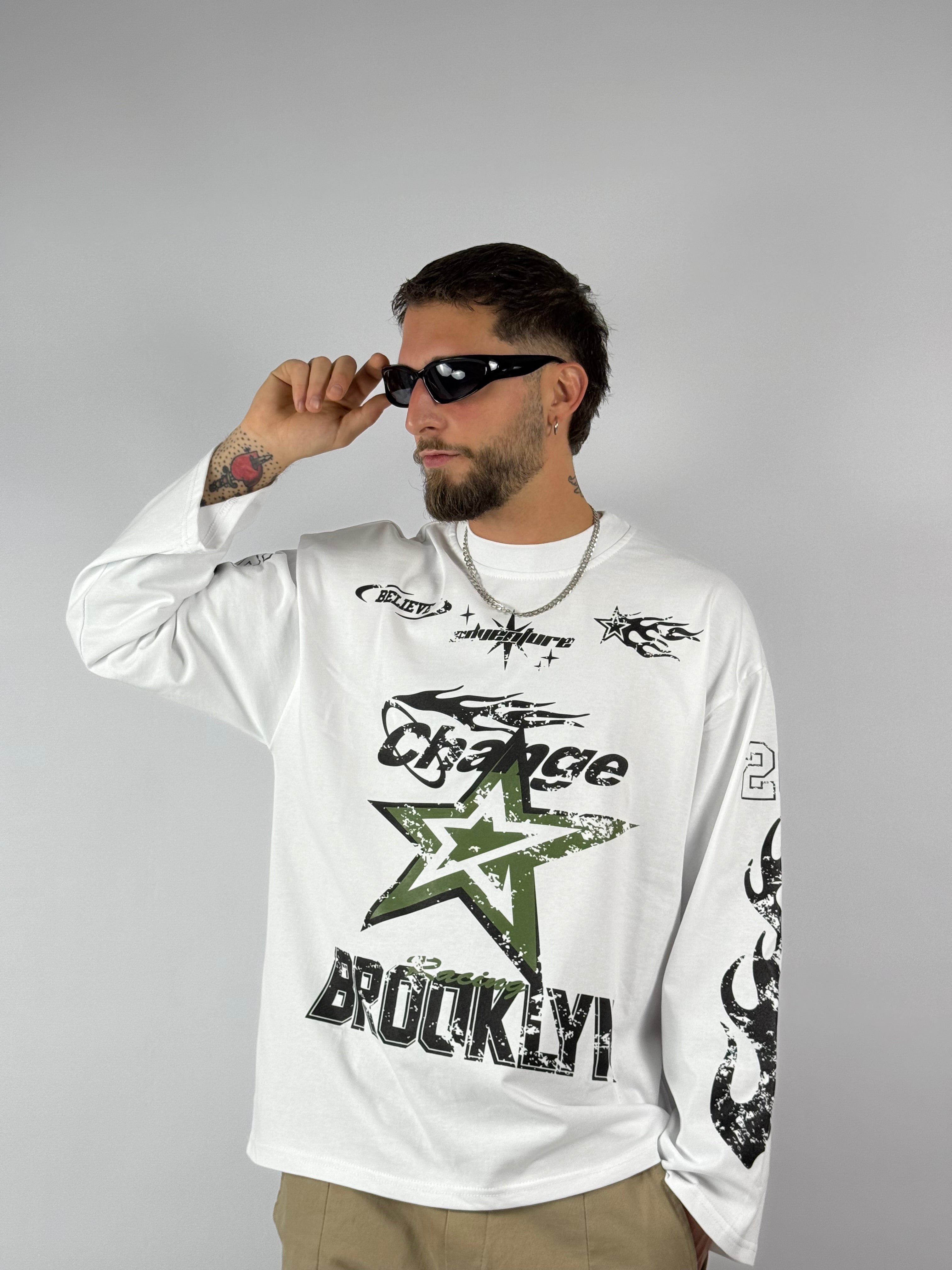 Long sleeve “Brooklyn” bianca