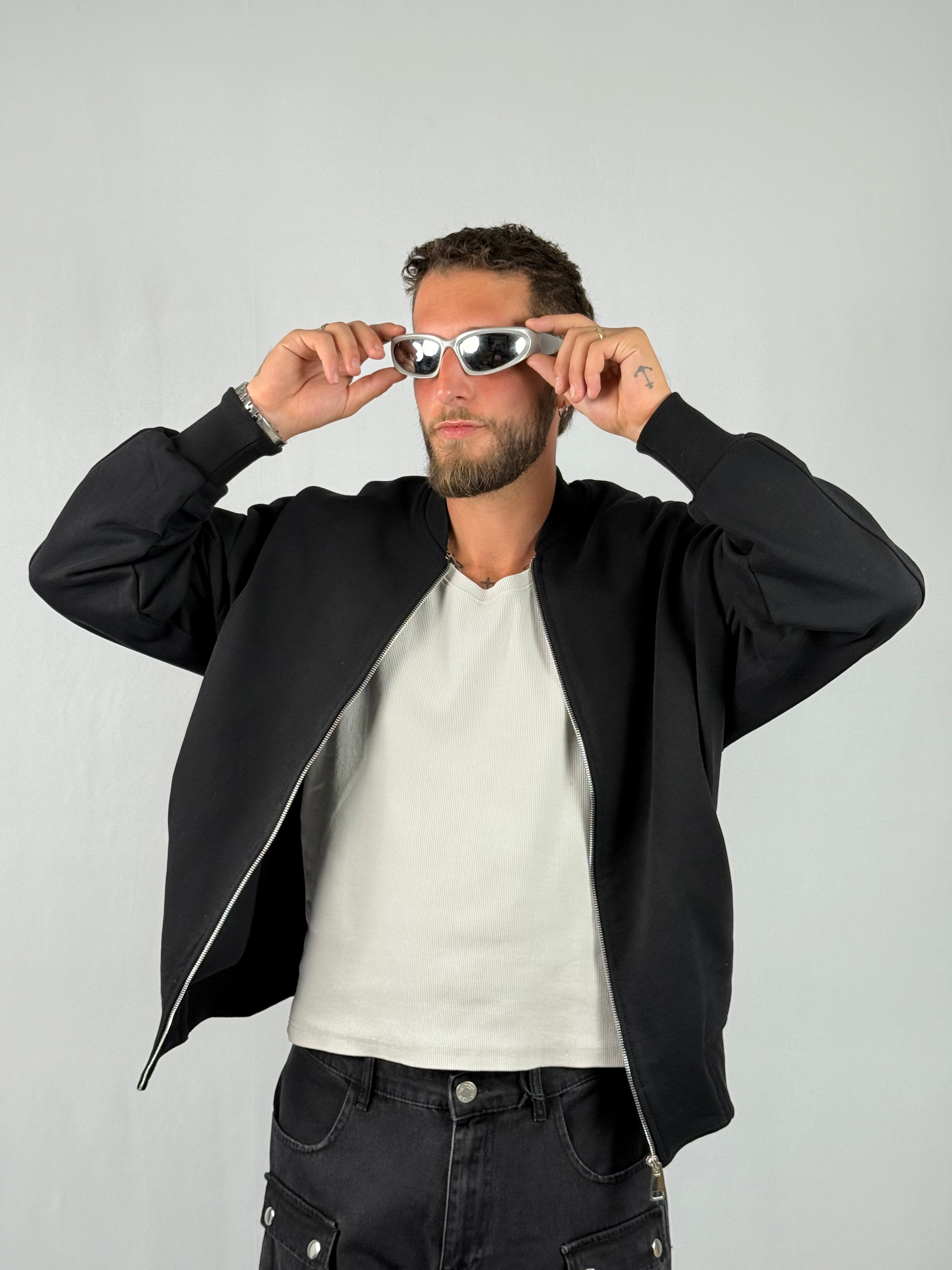 Jacket zip felpa nera