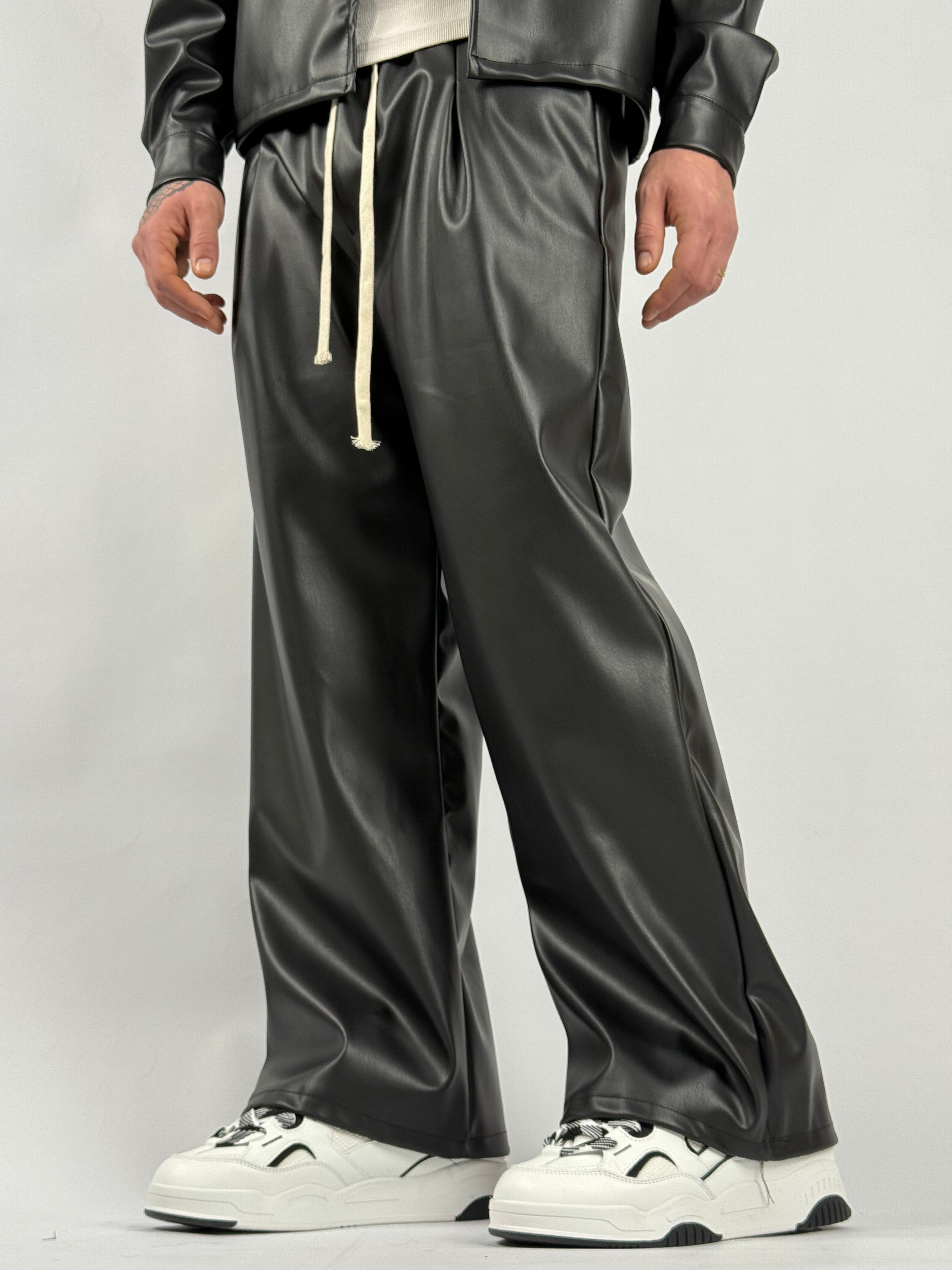 Coordinato crop pelle