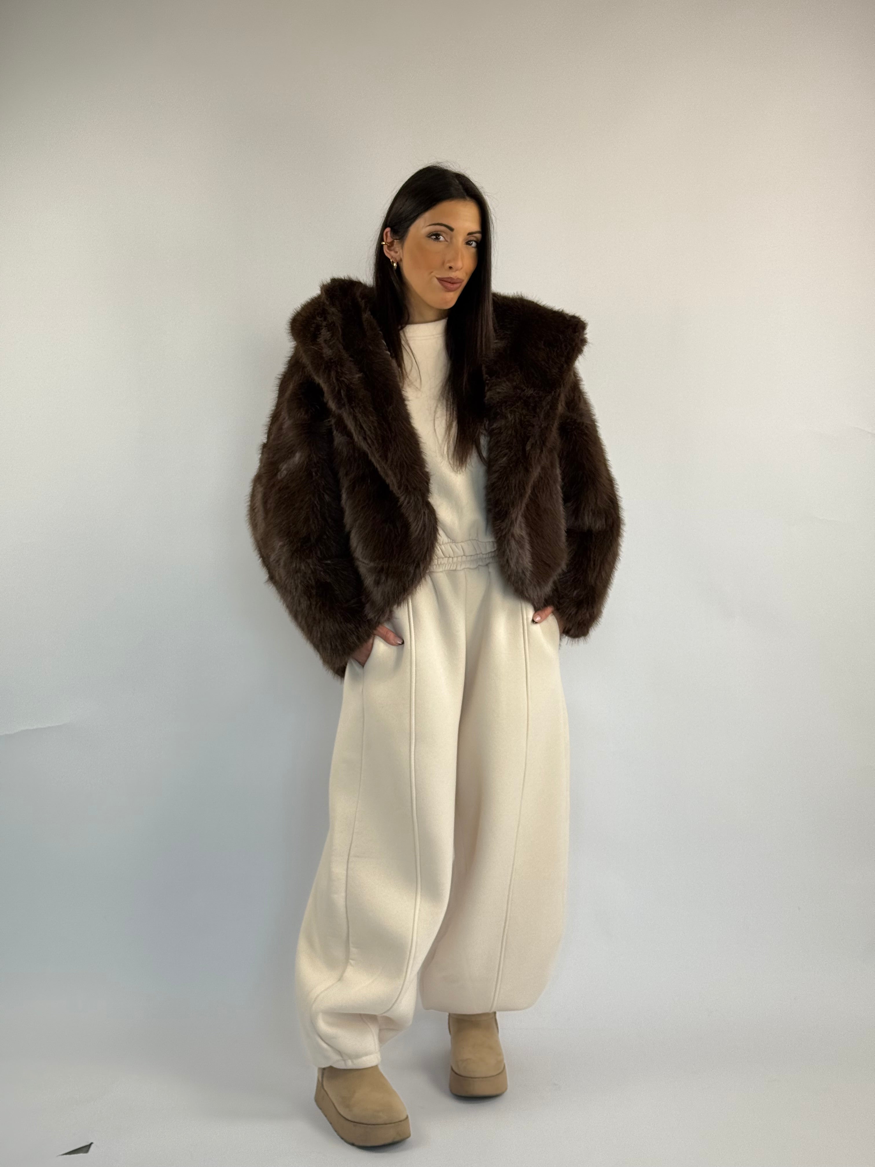 Tuta felpata balloon panna