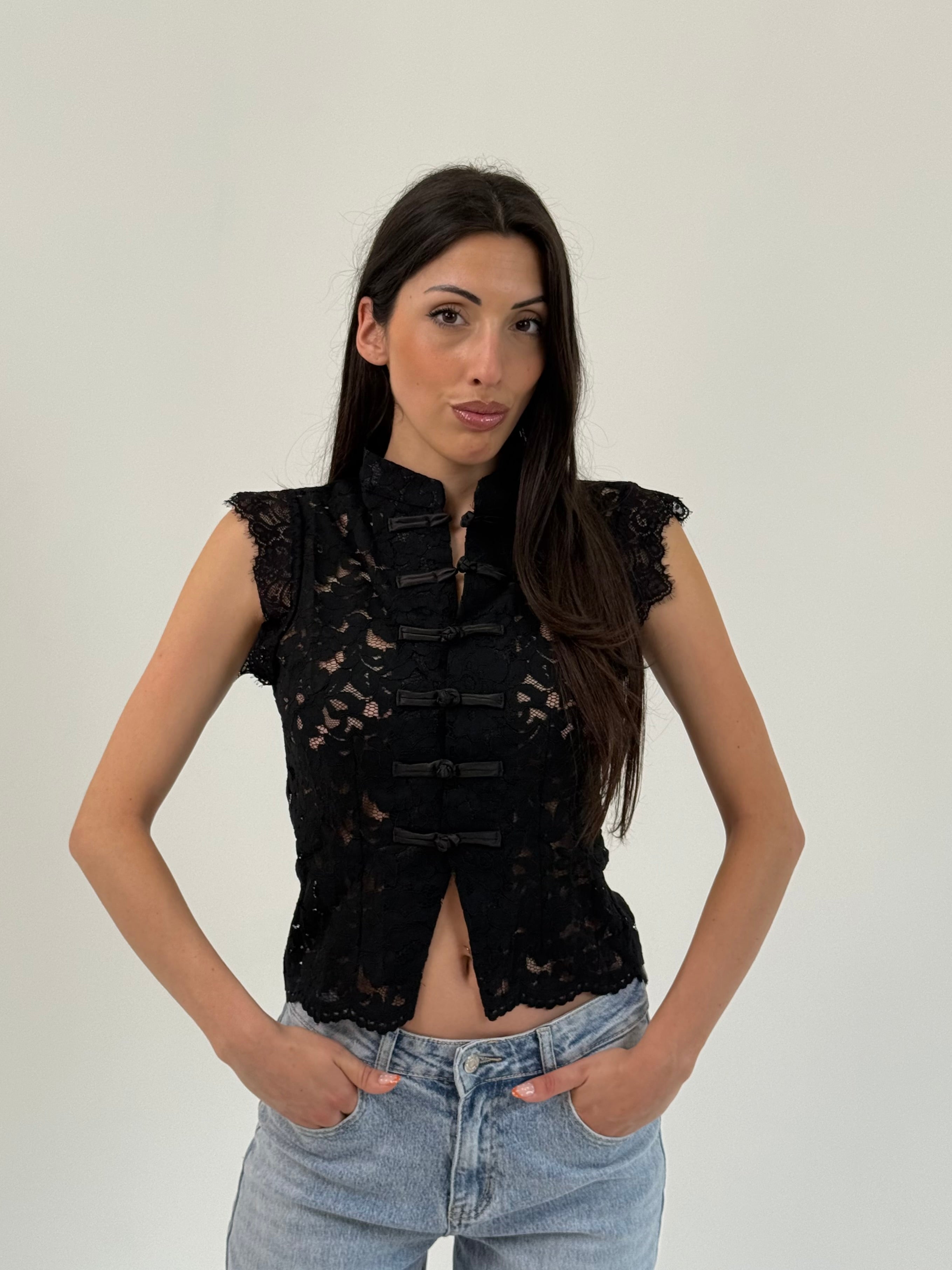 Top Qipao pizzo