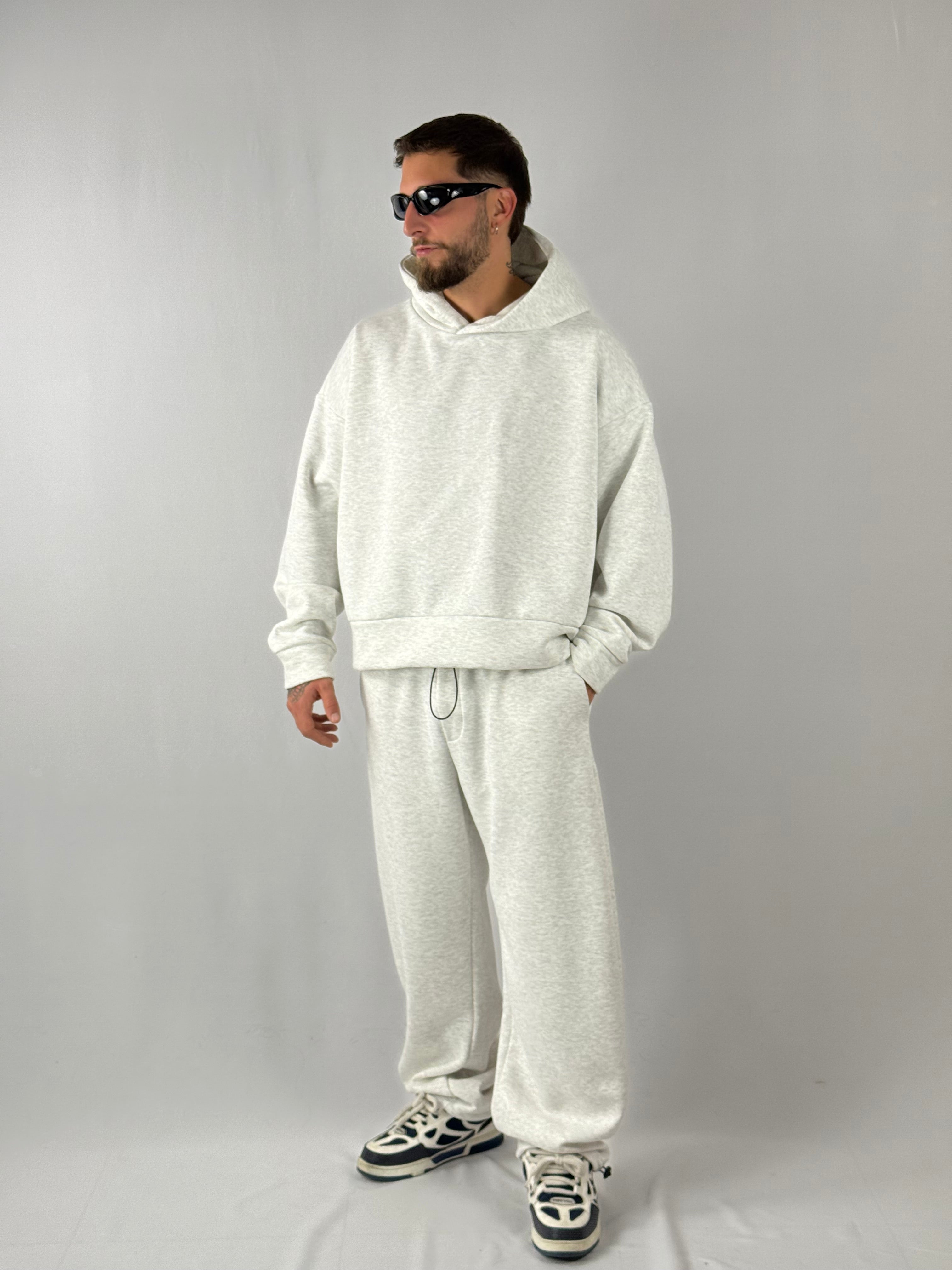 Tuta crop grigio chiaro