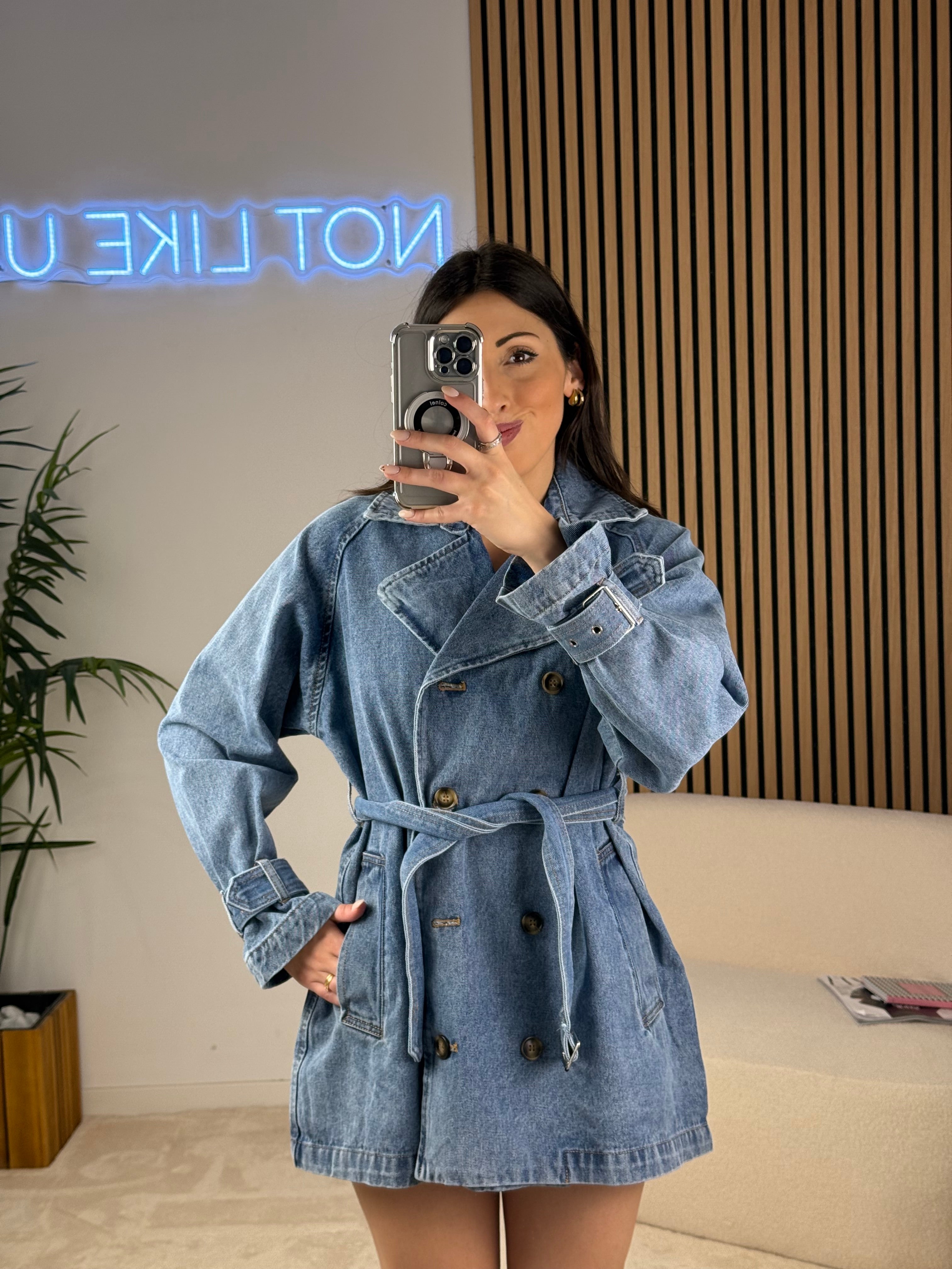 Trench in jeans