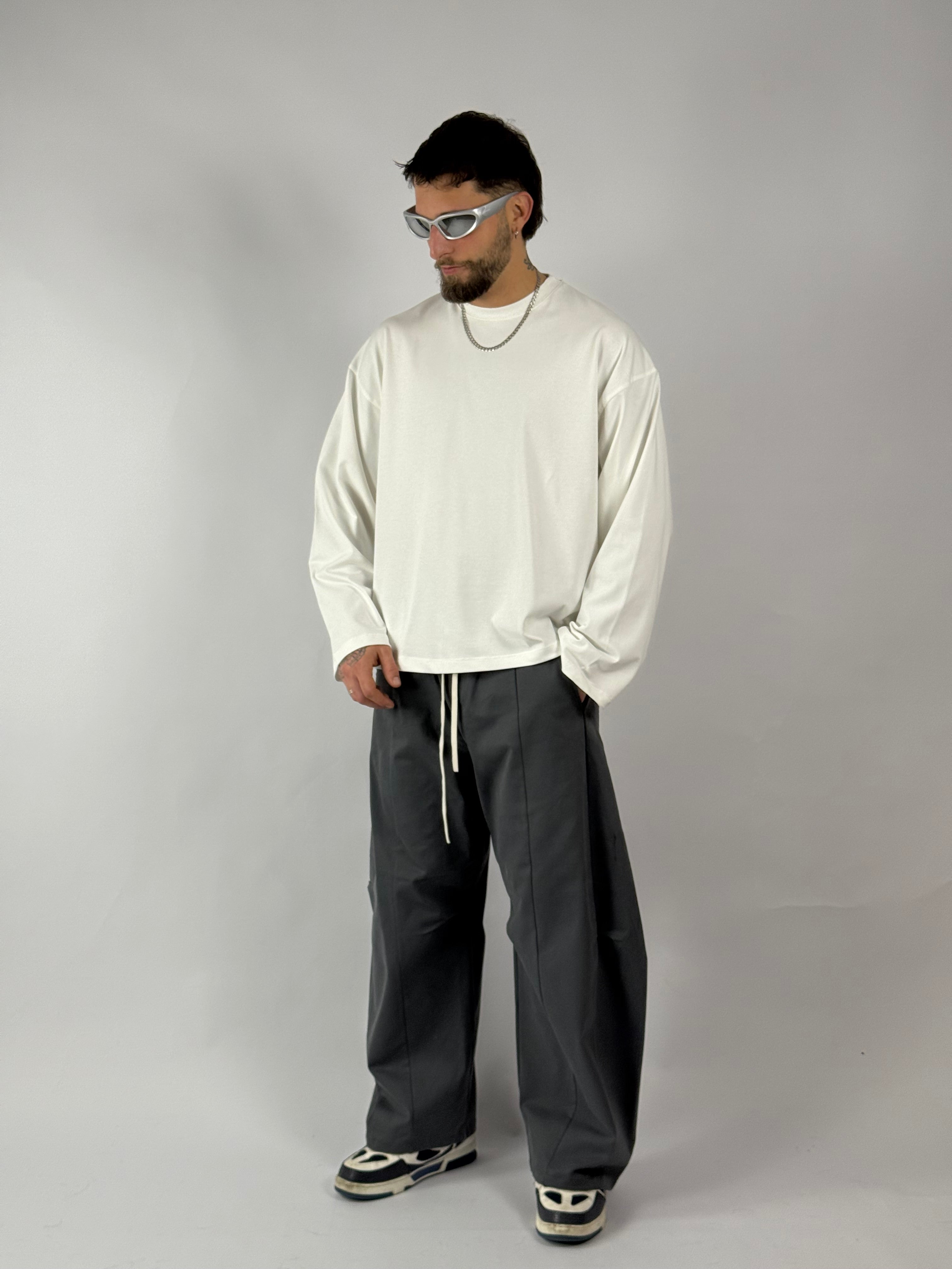 Long sleeve crop bianca