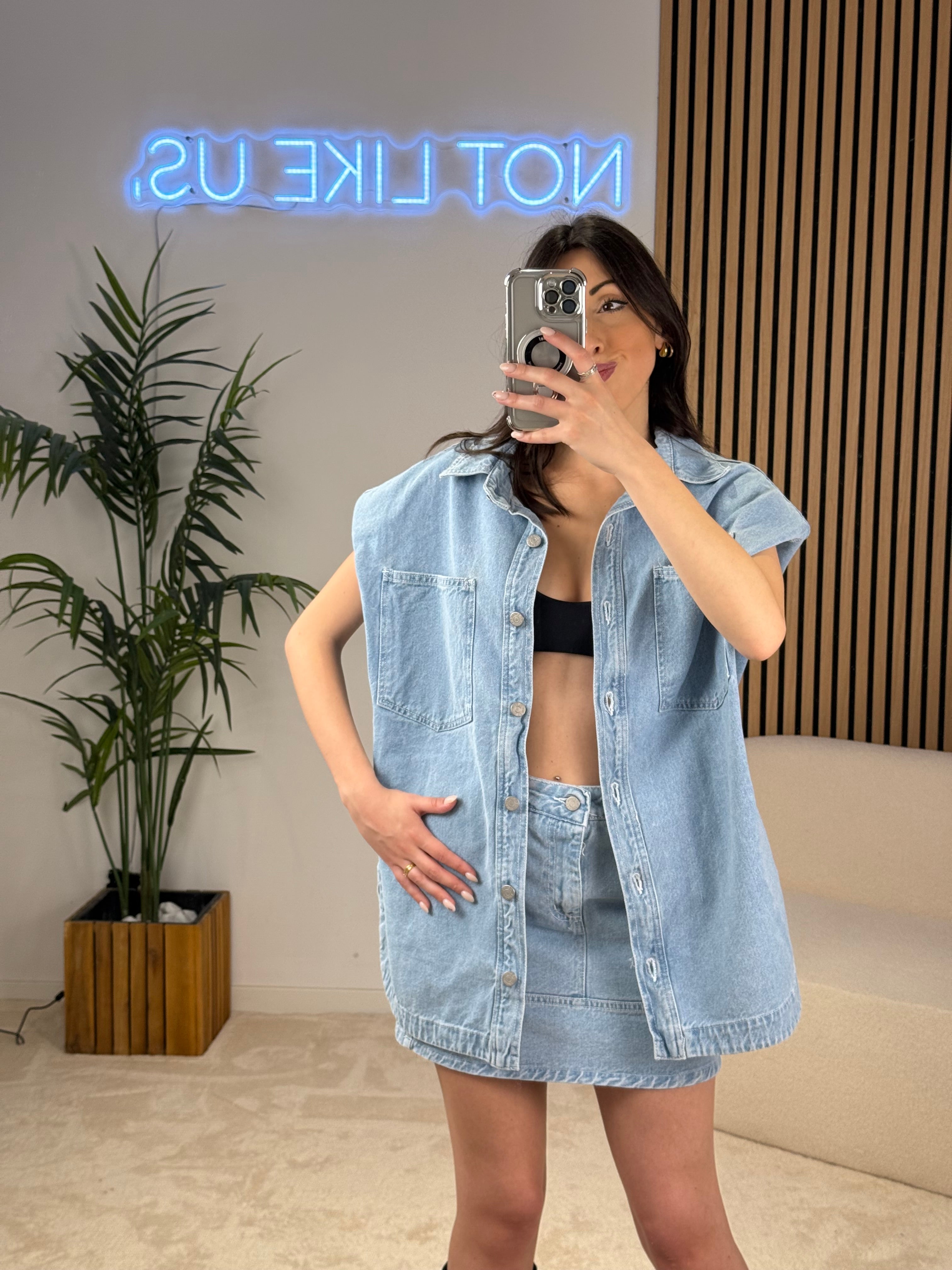 Gilet jeans over