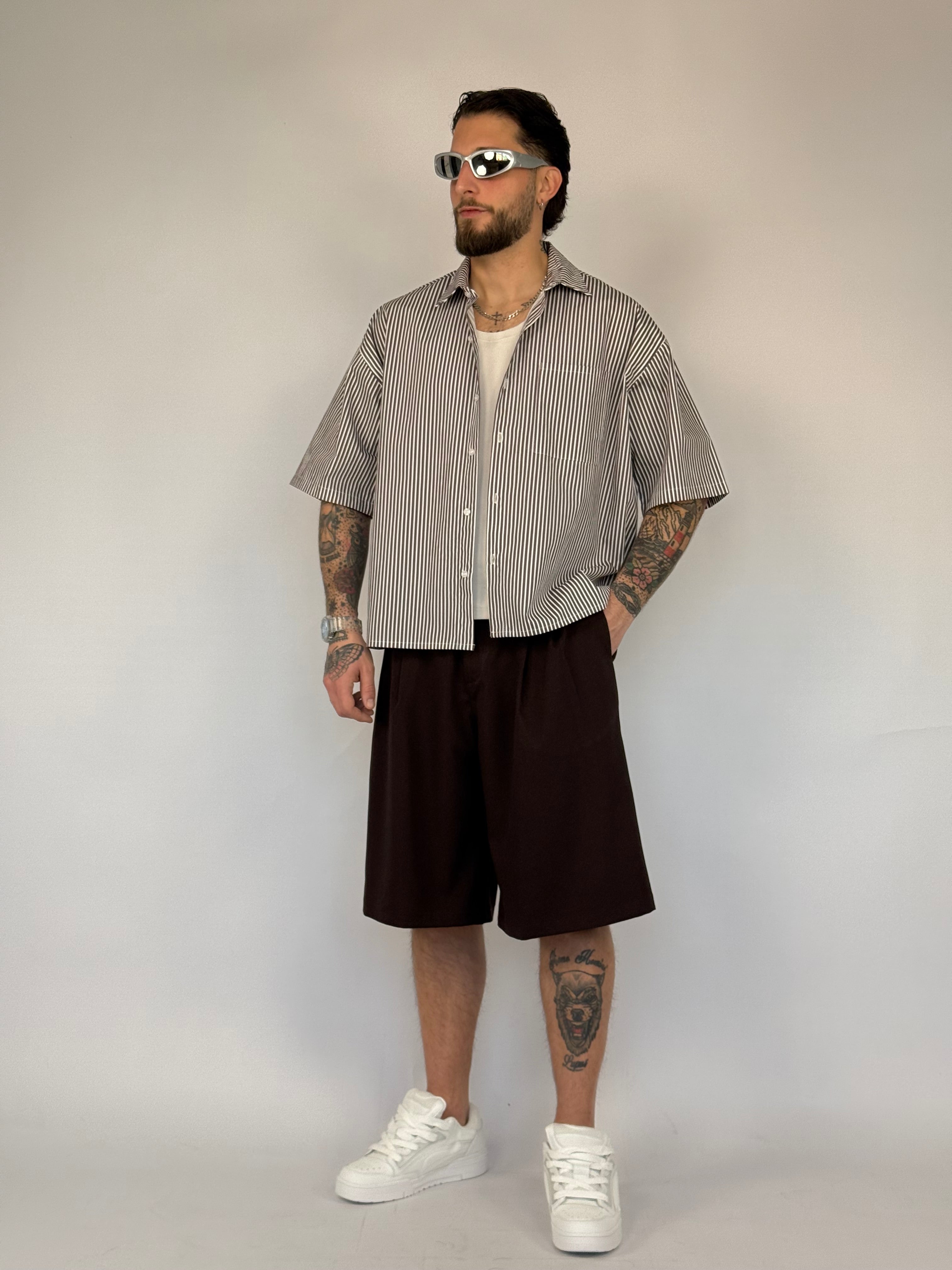 Camicia righe crop