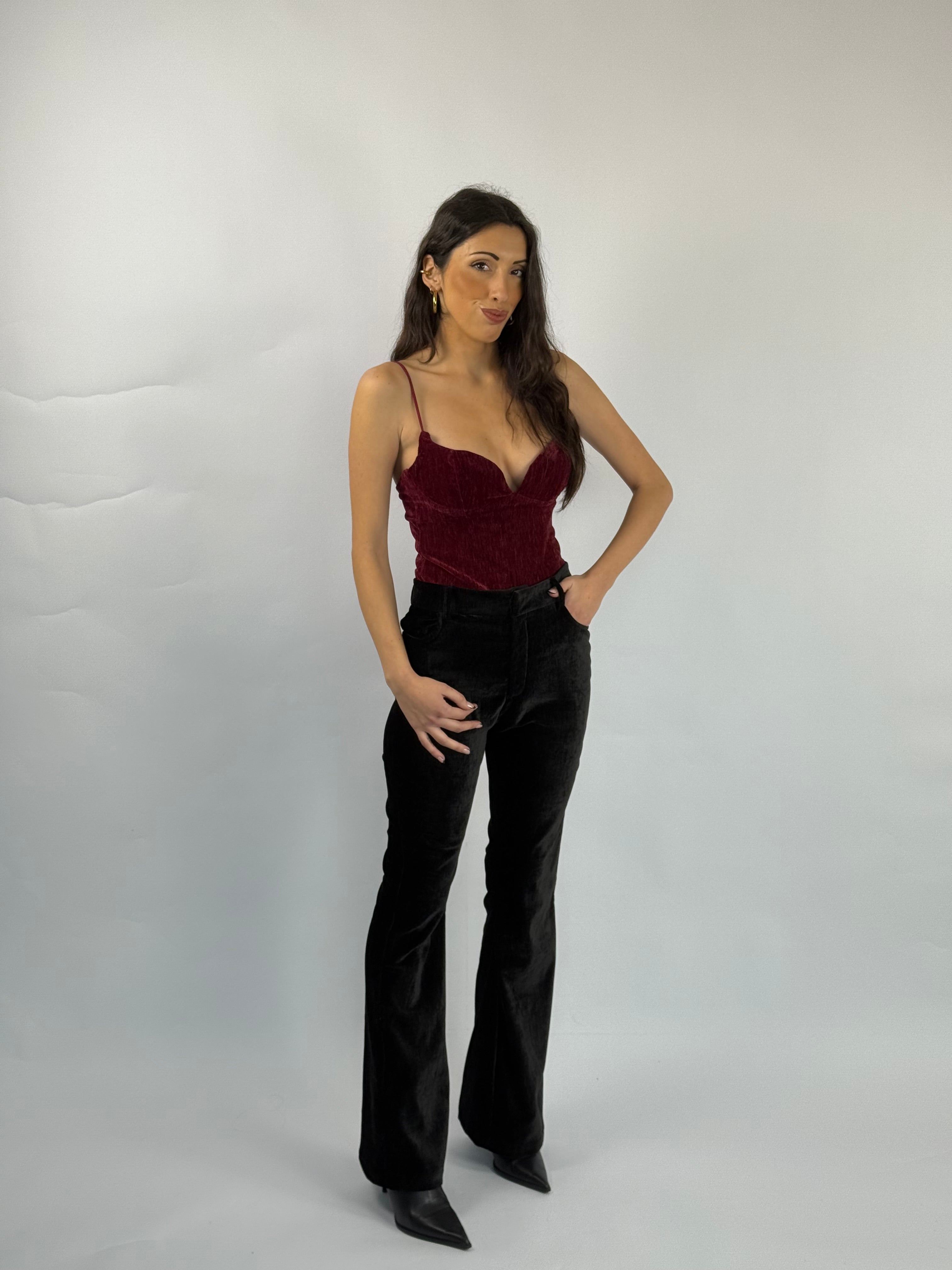 Body velluto bordeaux Lumina