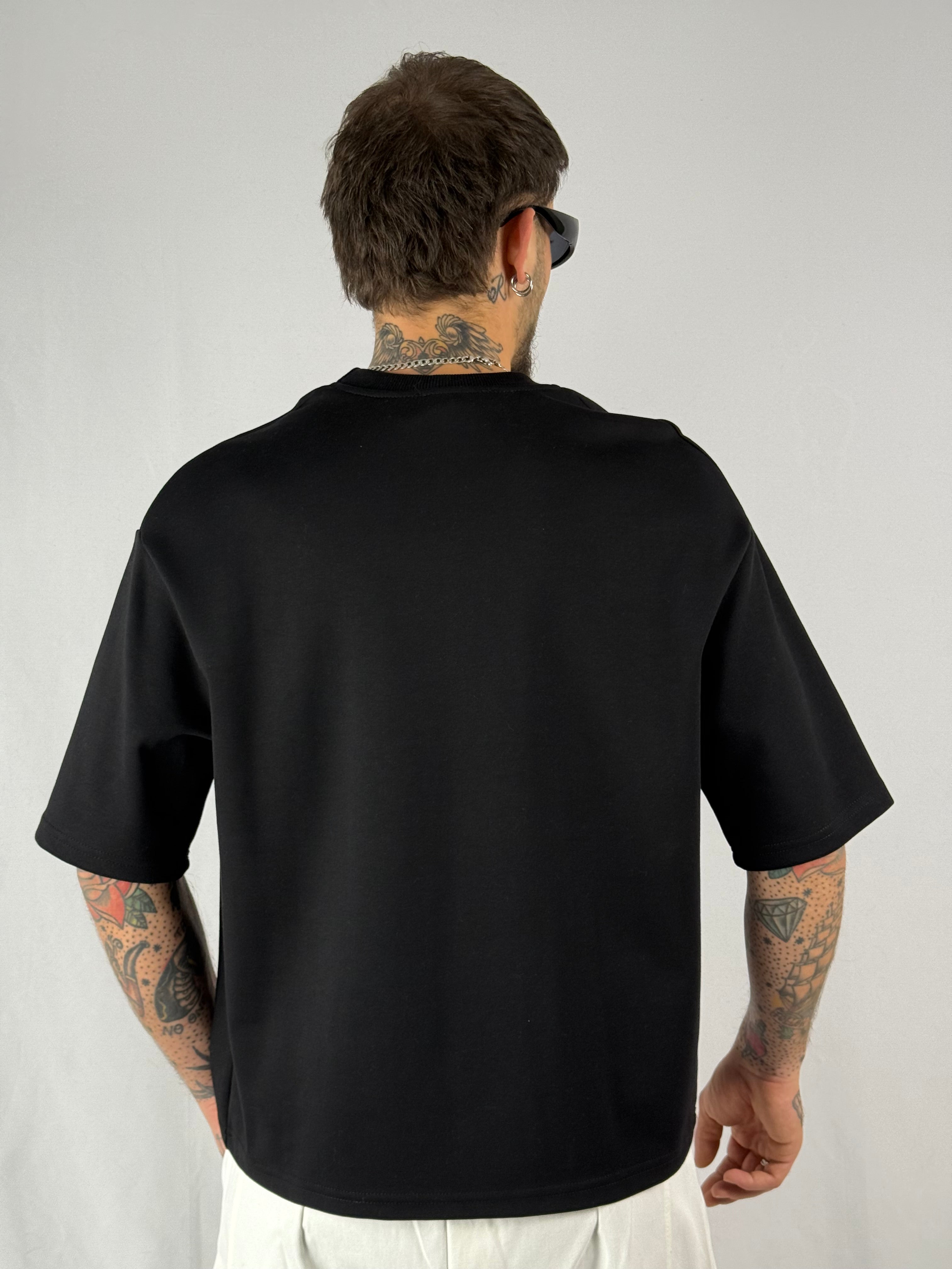 T-shirt interlok crop nero
