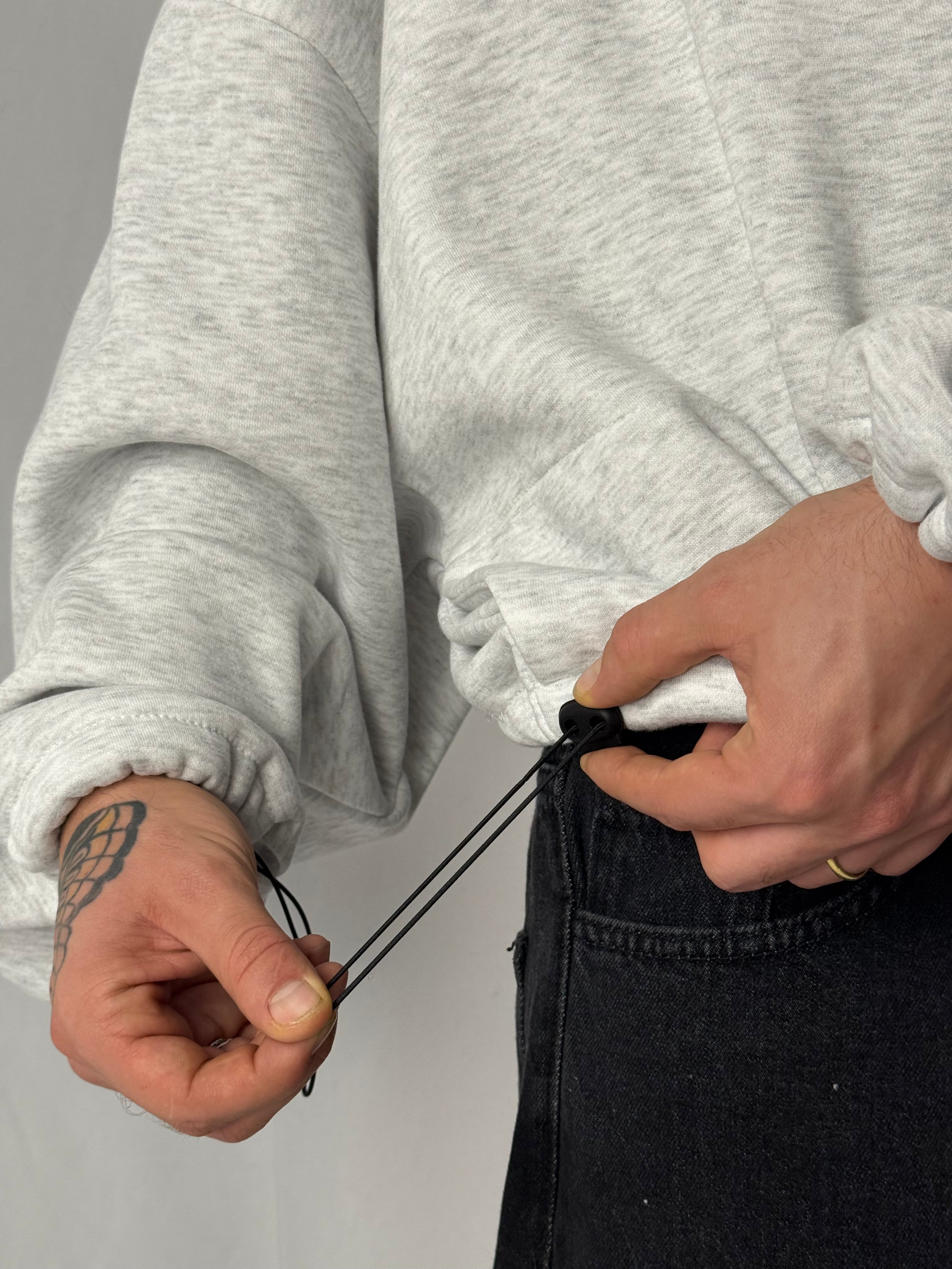 Felpa “best hoodie” crop zip grigio