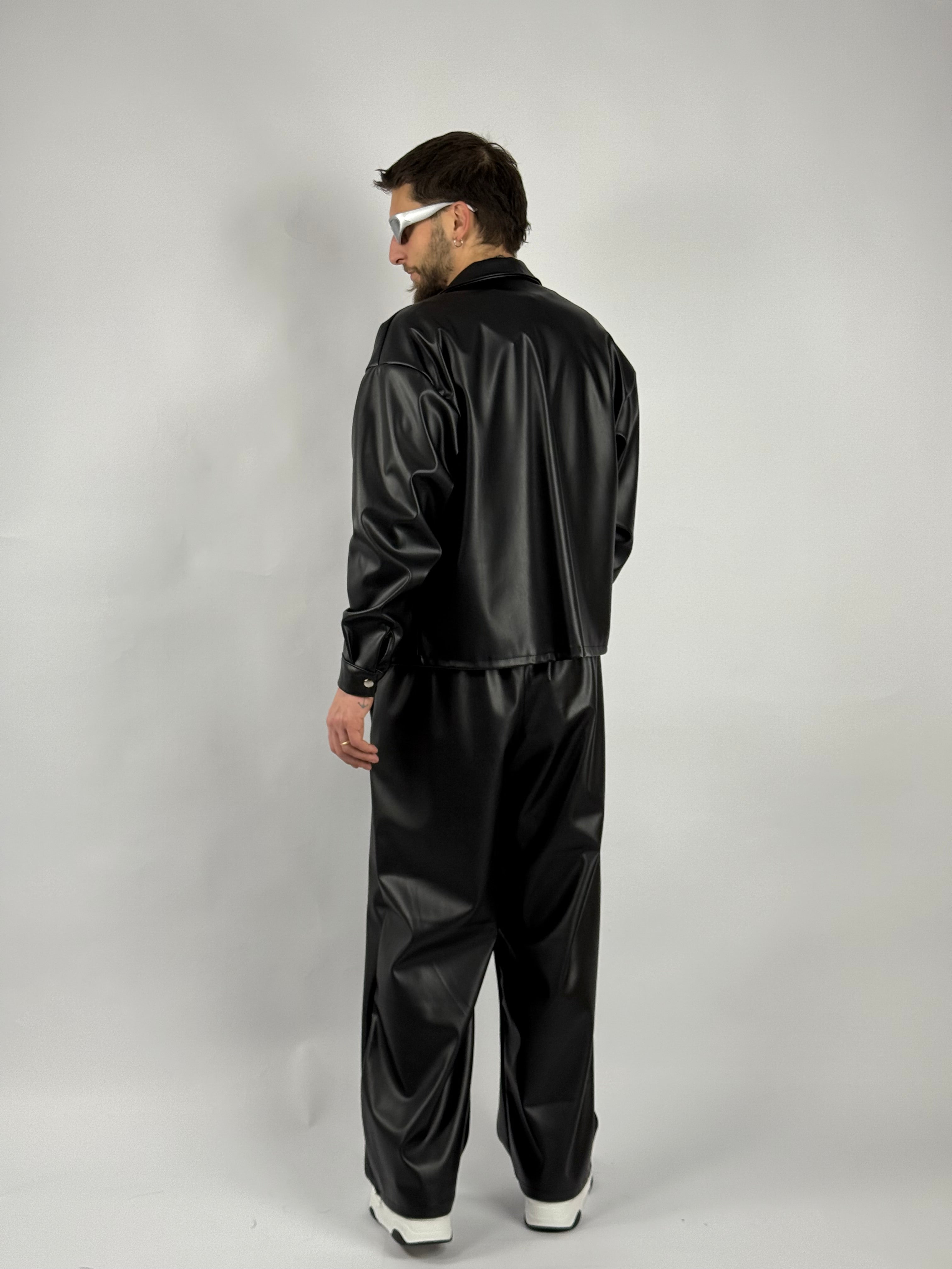 Coordinato crop pelle