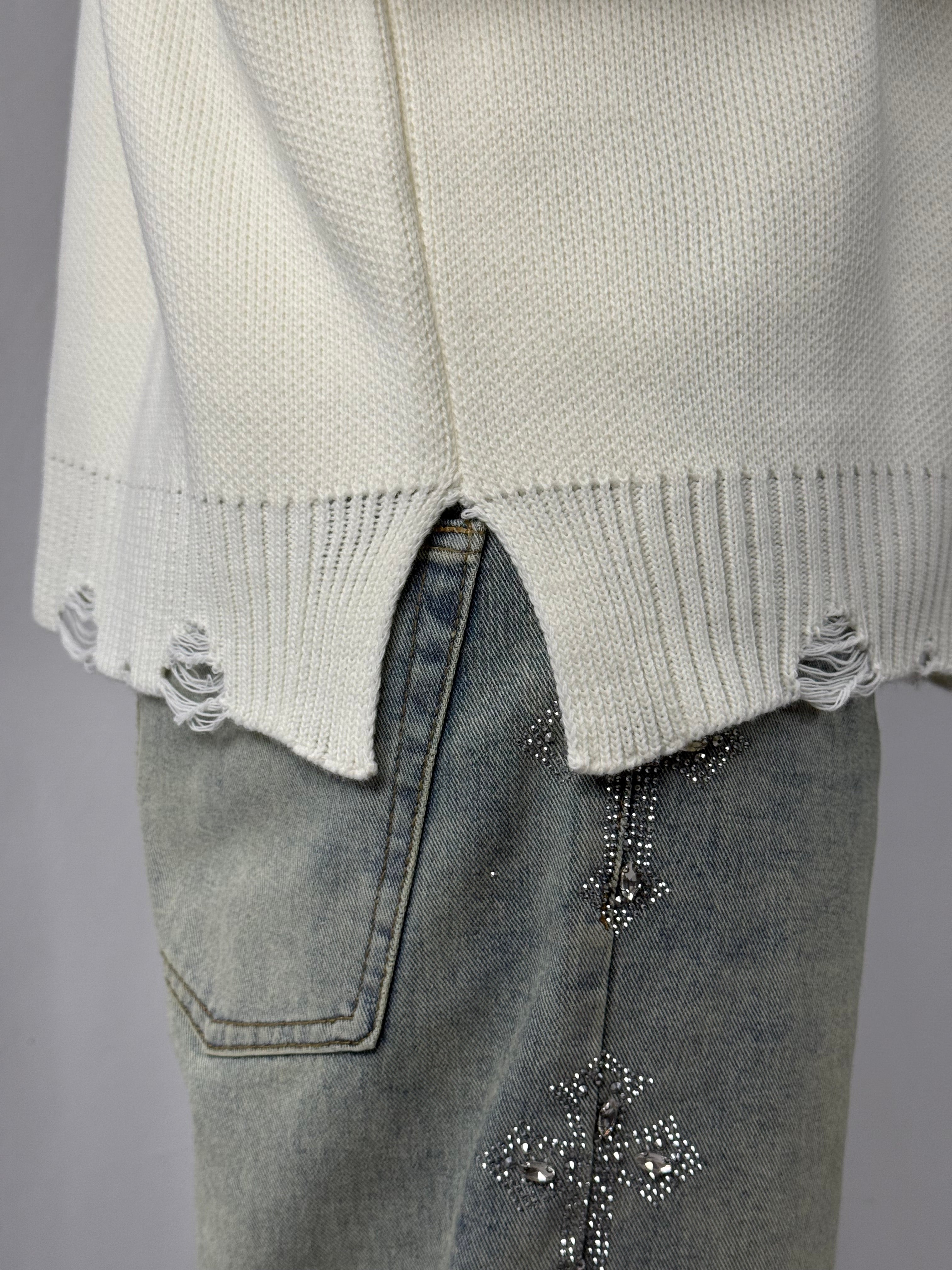 Maglione hug bianco panna