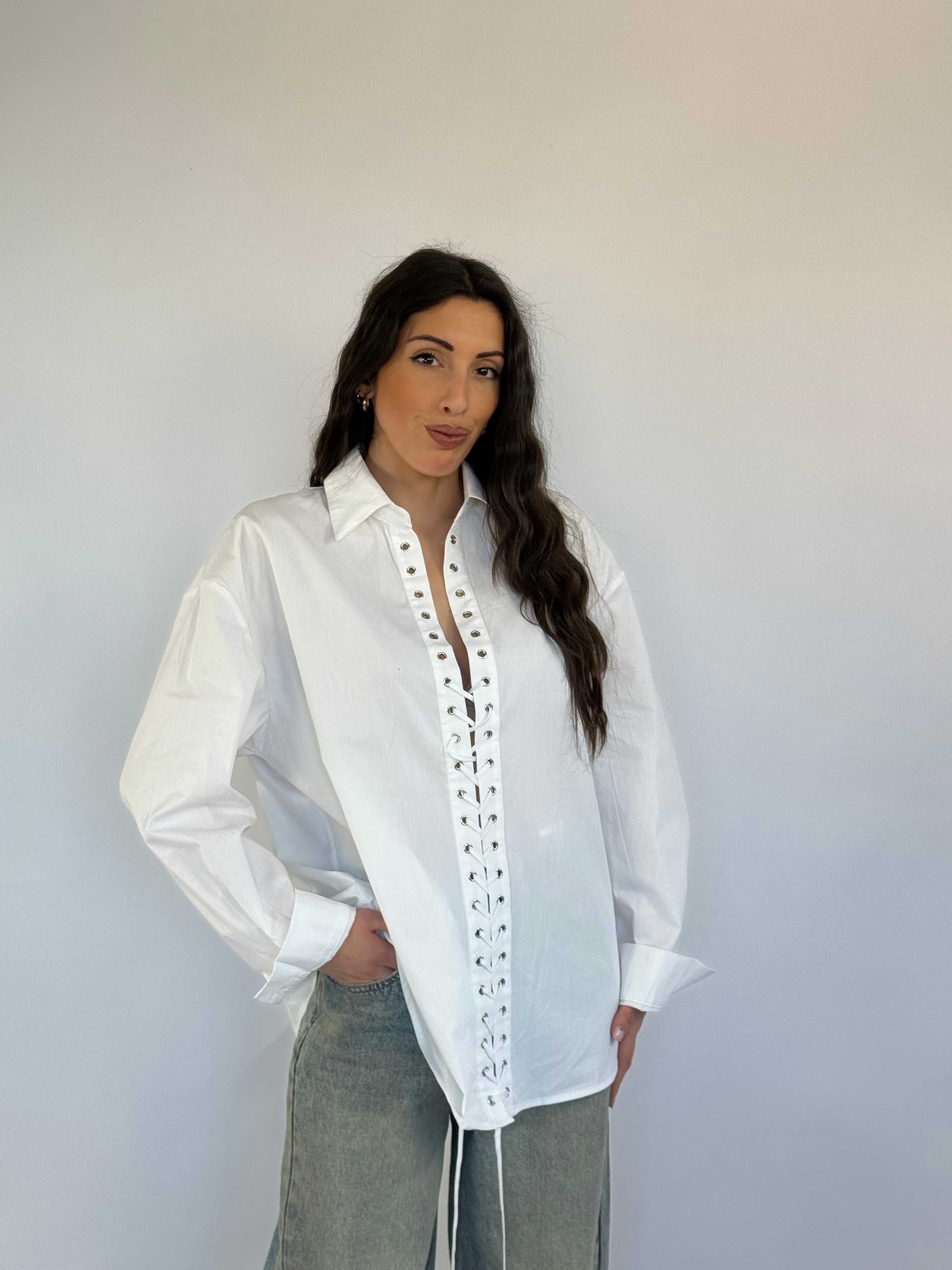 Camicia oversize stringata
