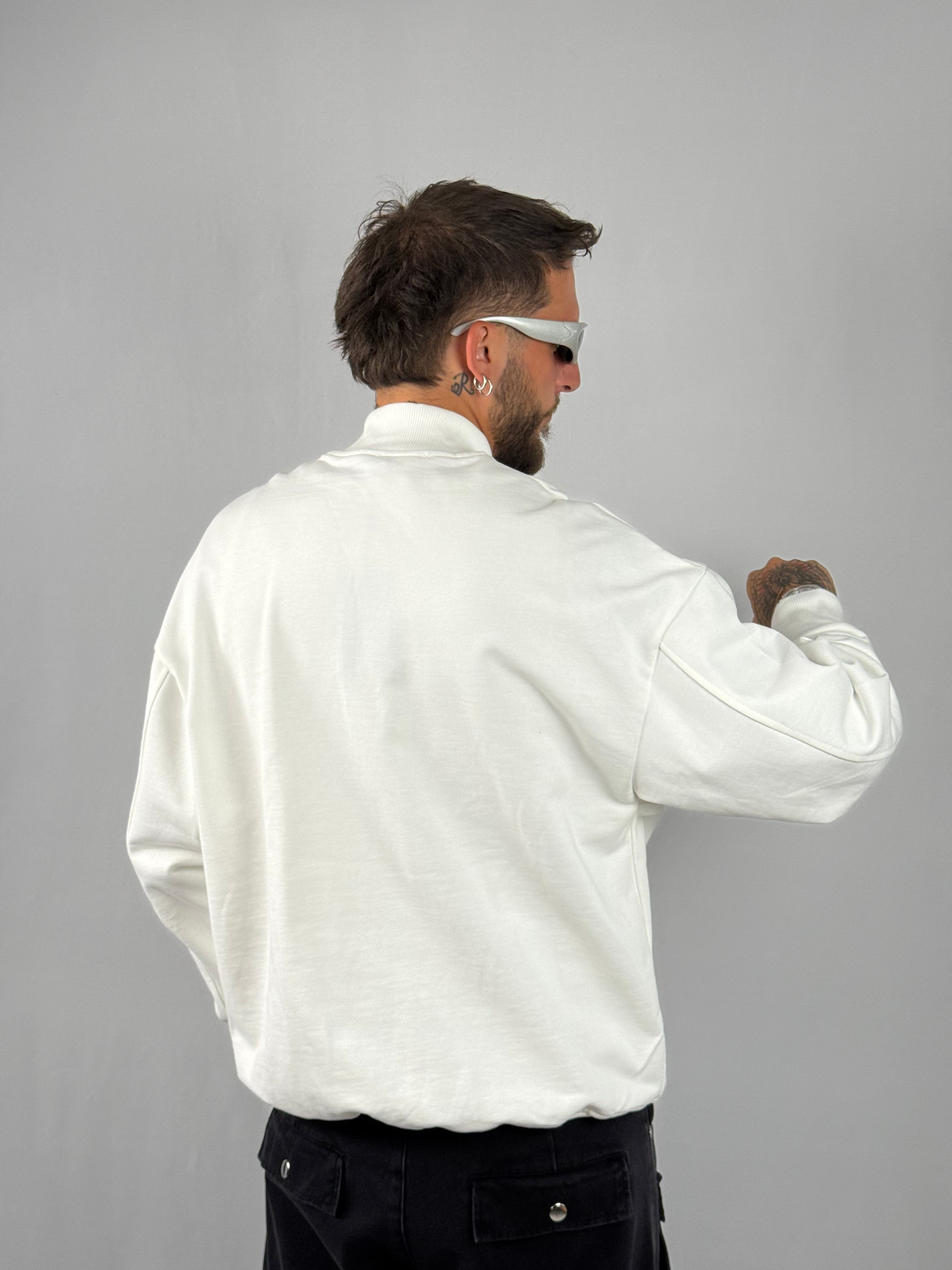 Jacket zip felpa bianca