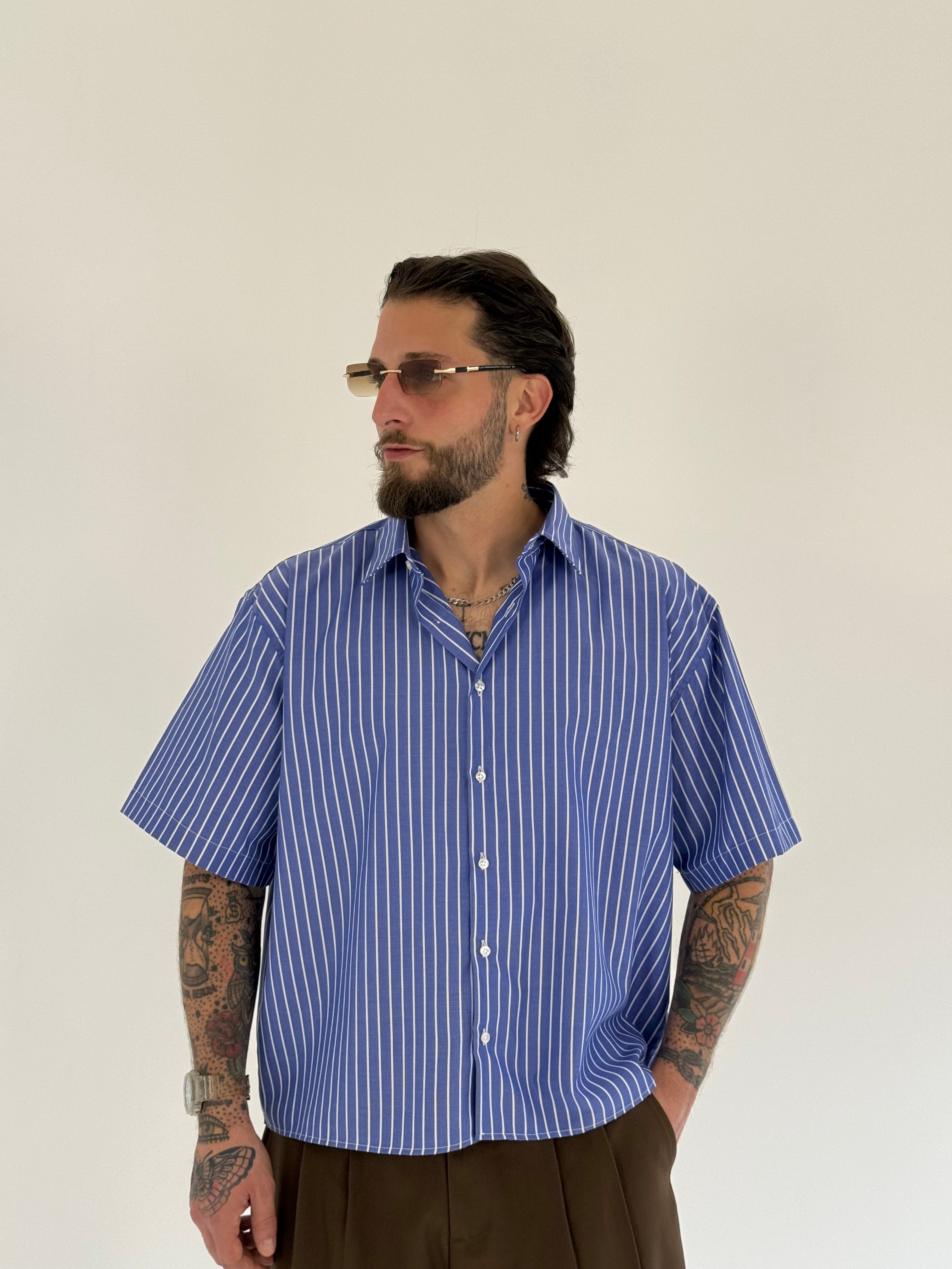 Camicia crop royal