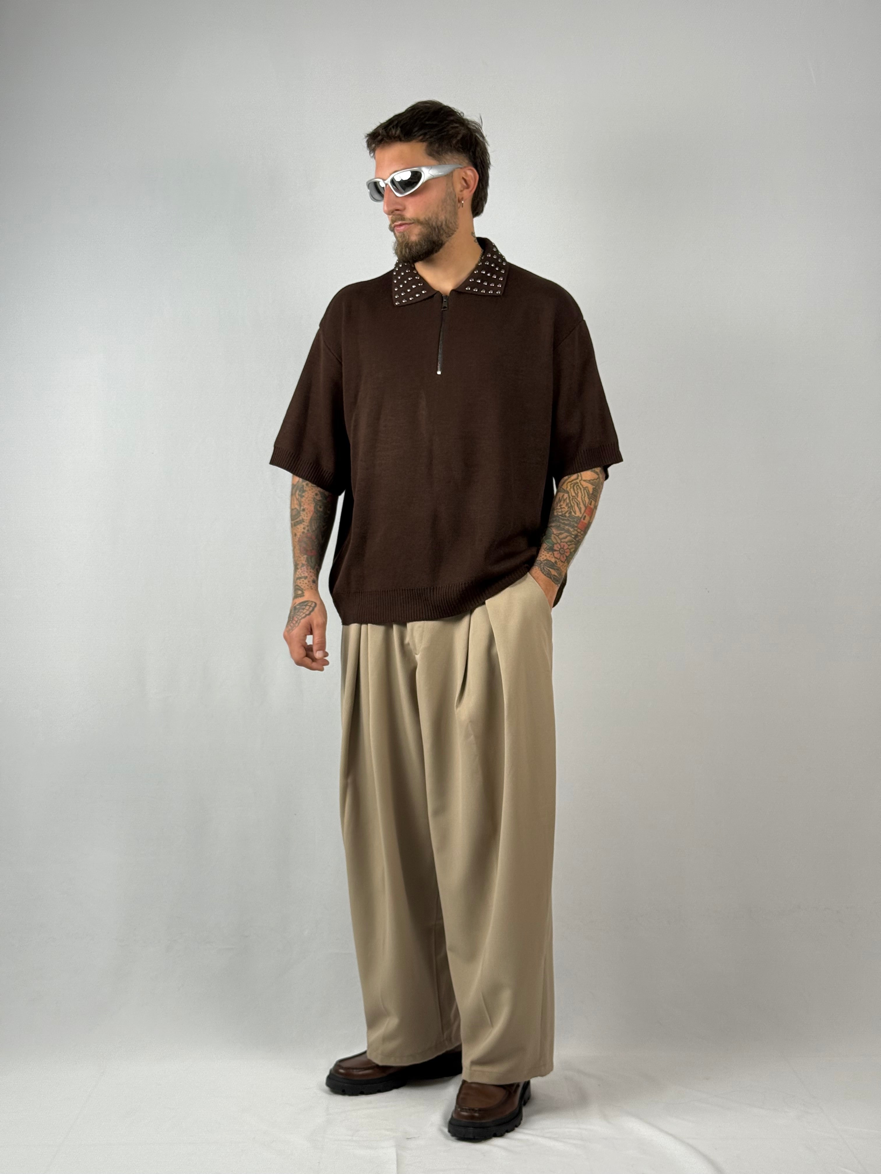 Polo borchie moro