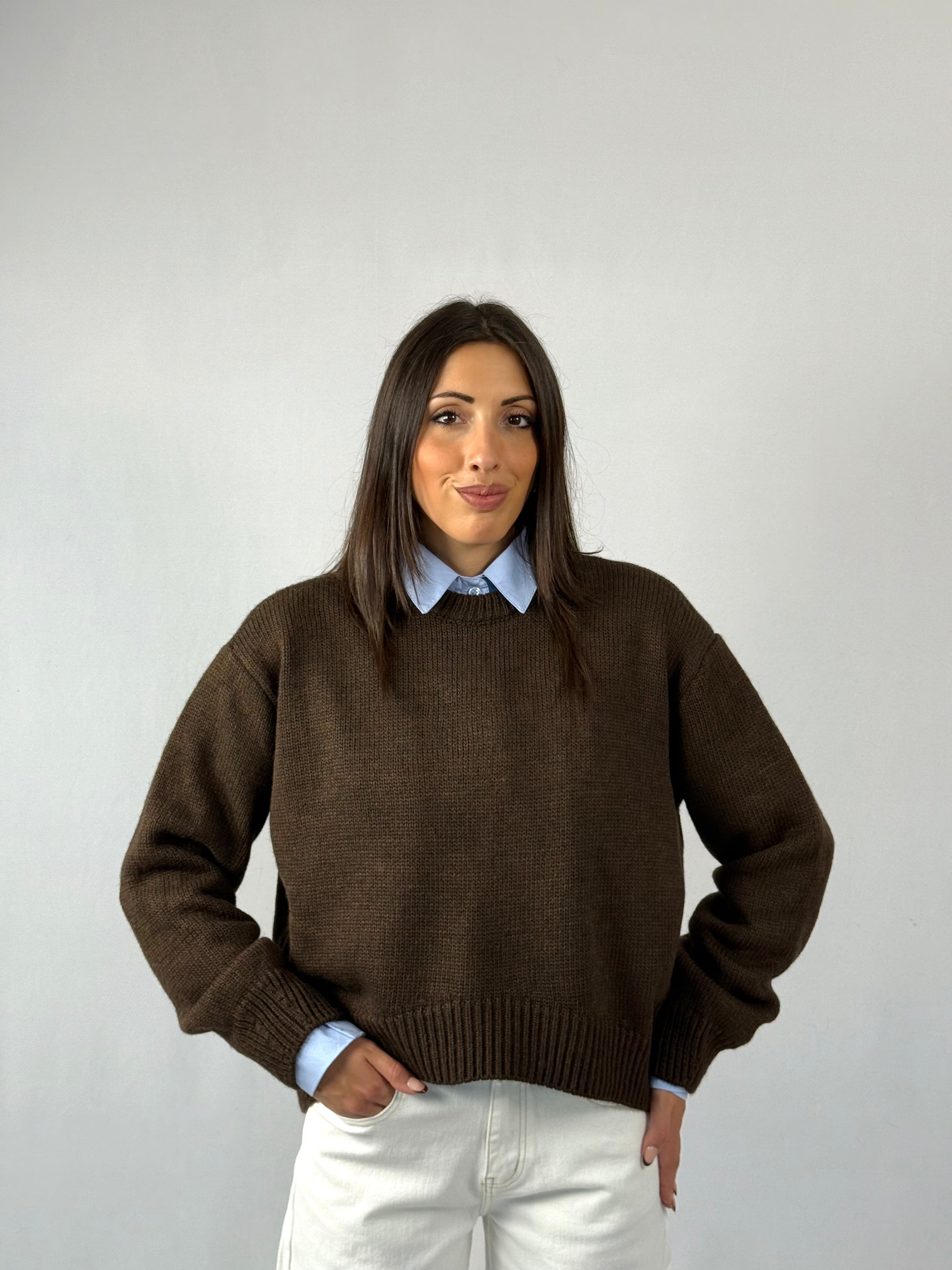 Maglione semi crop Lumina
