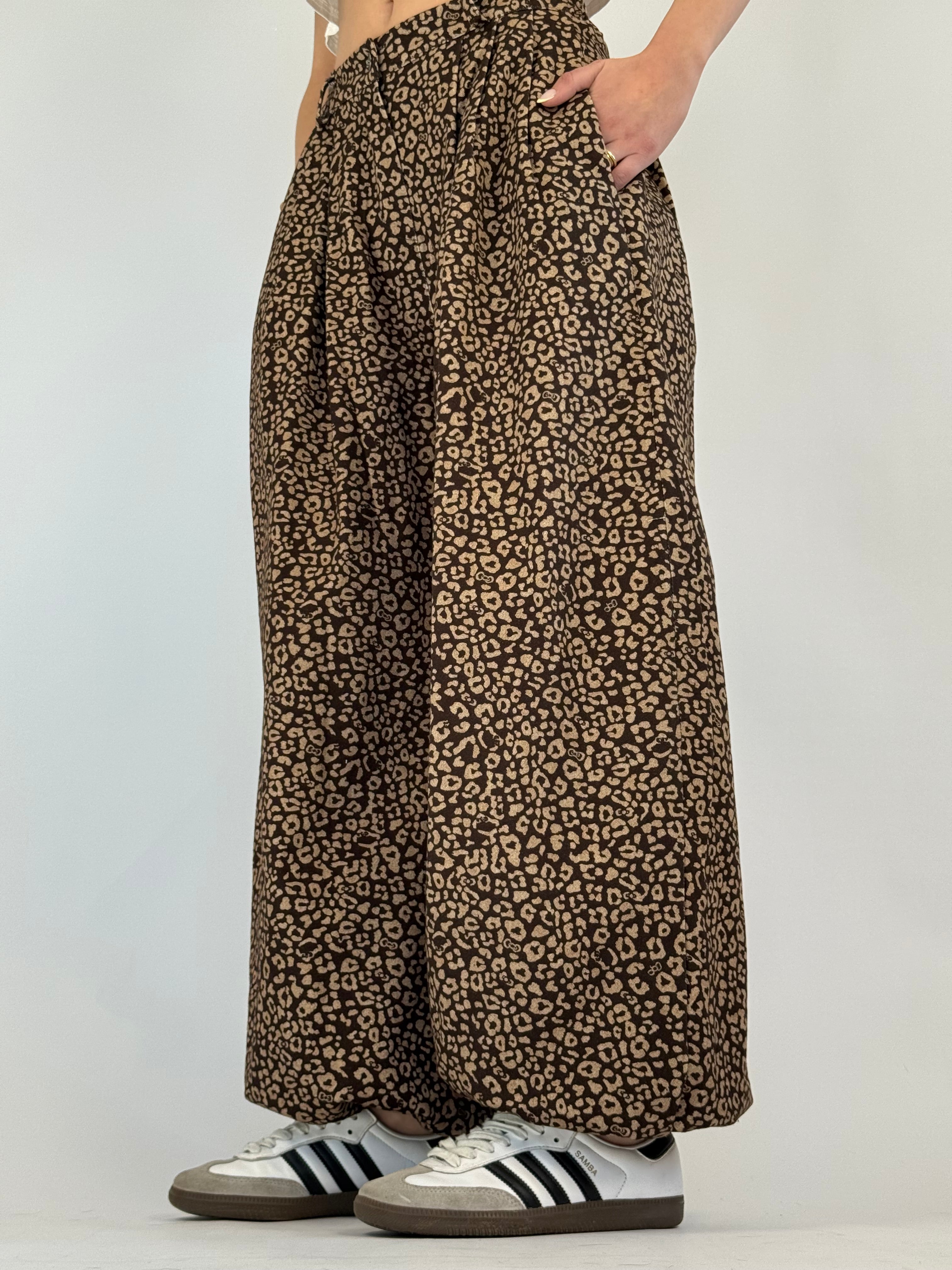 Jeans extra balloon leopardato
