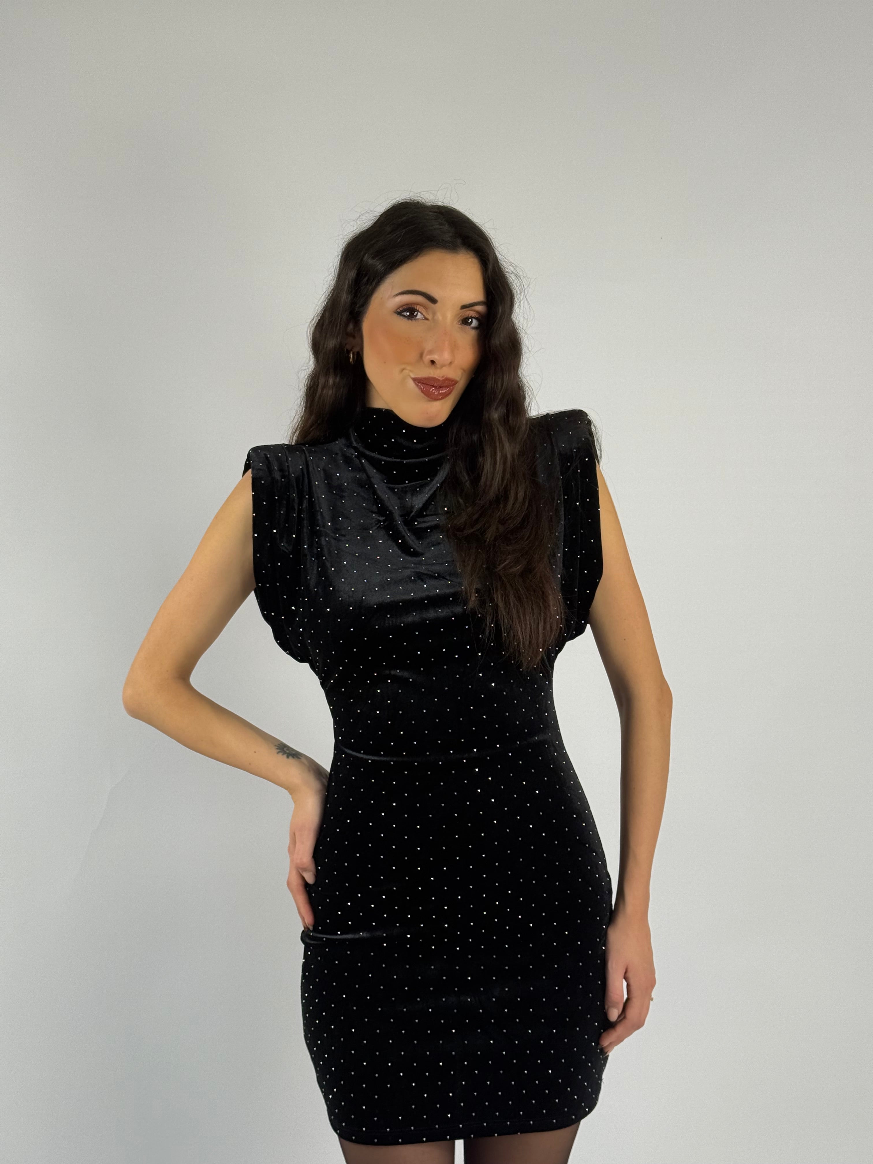 Abito velluto diamond nero