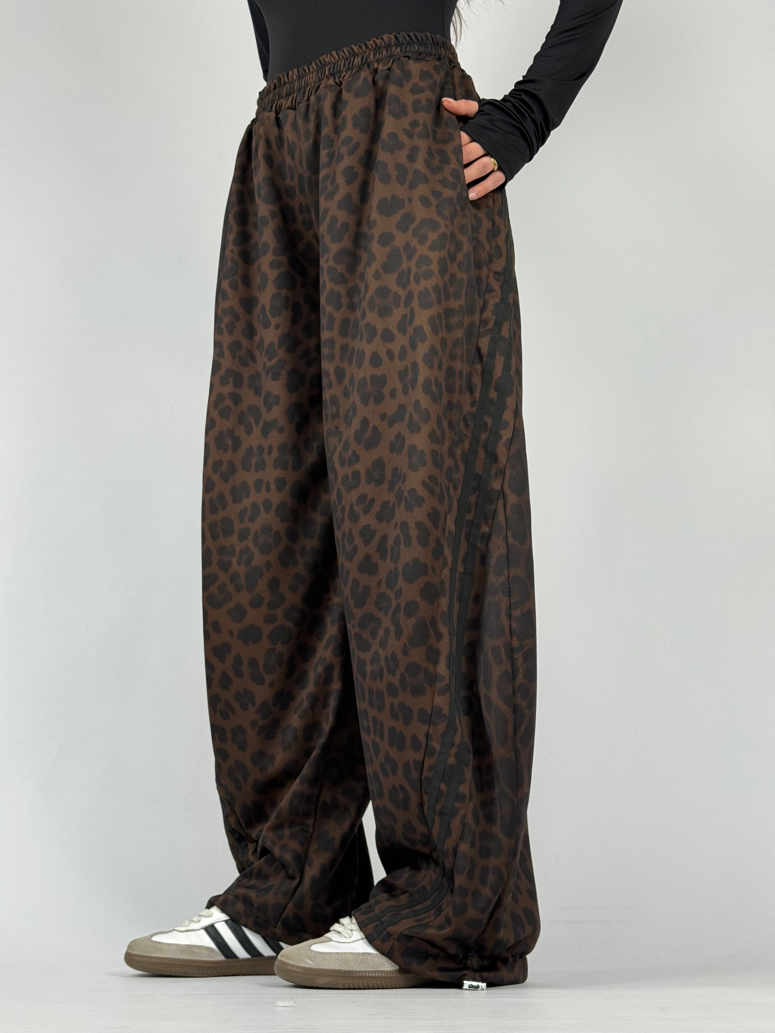 Pantalone balloon leopardato