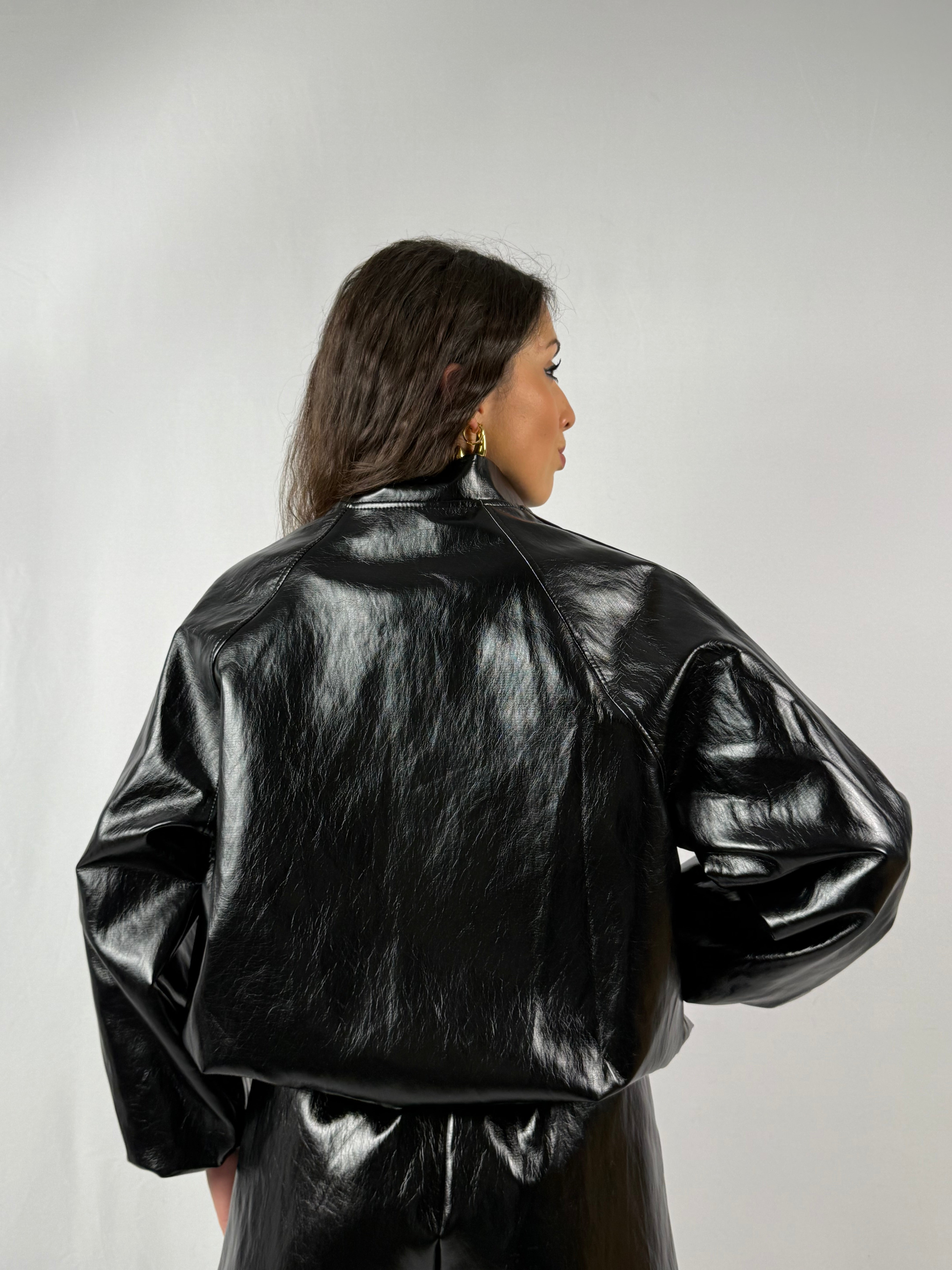 Giacca bomber effetto vinile