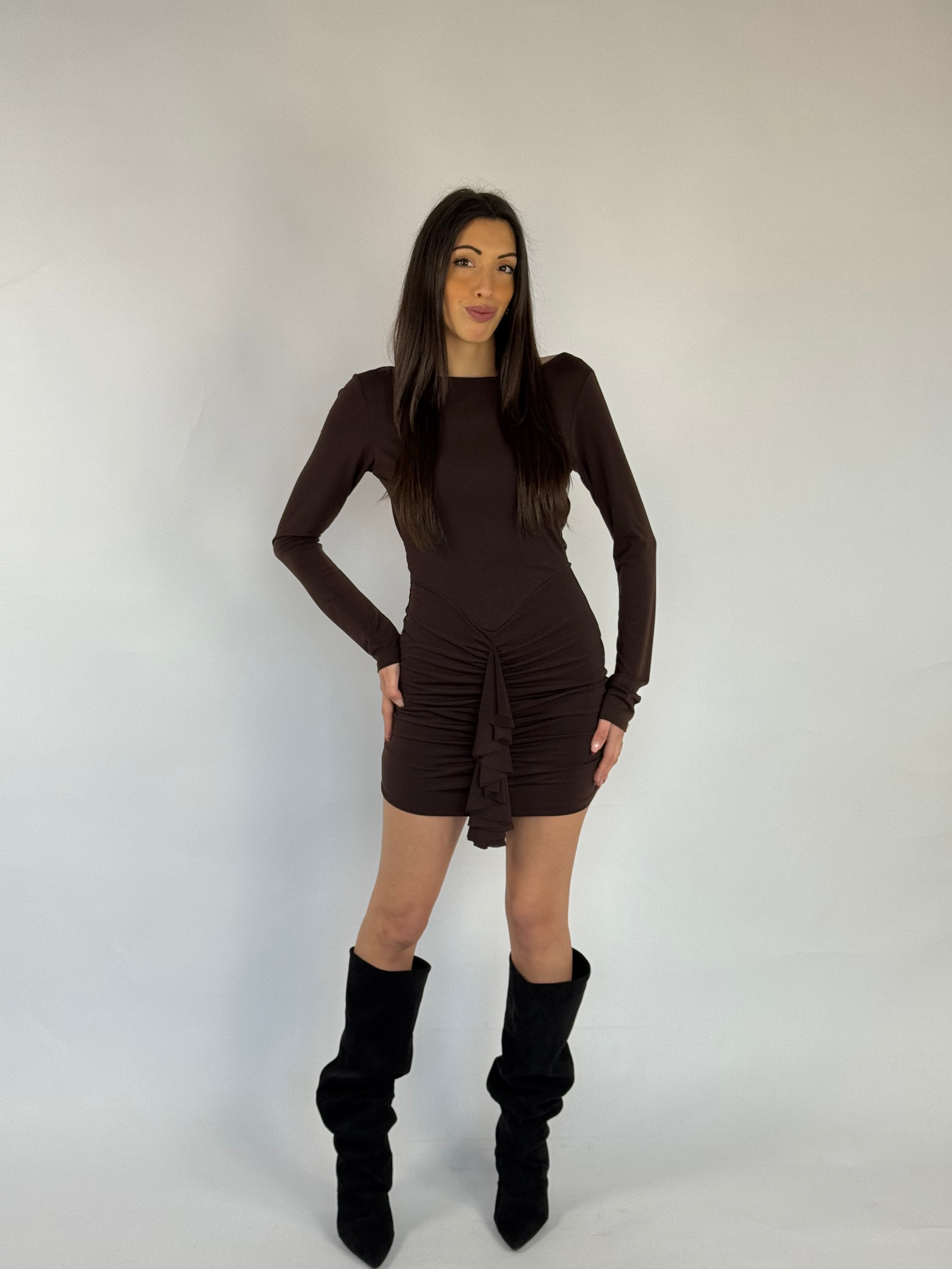 Vestito mini marrone