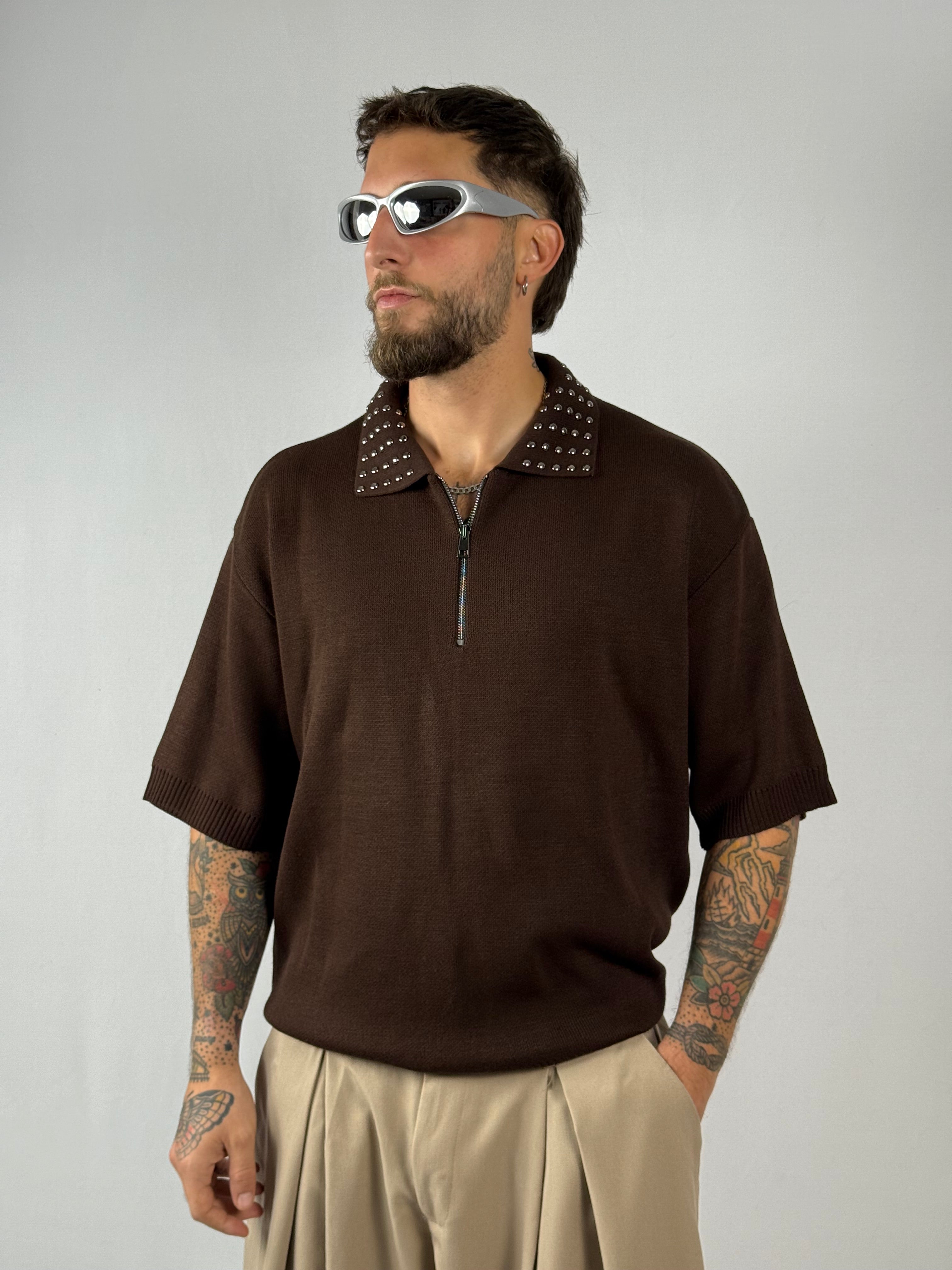 Polo borchie moro