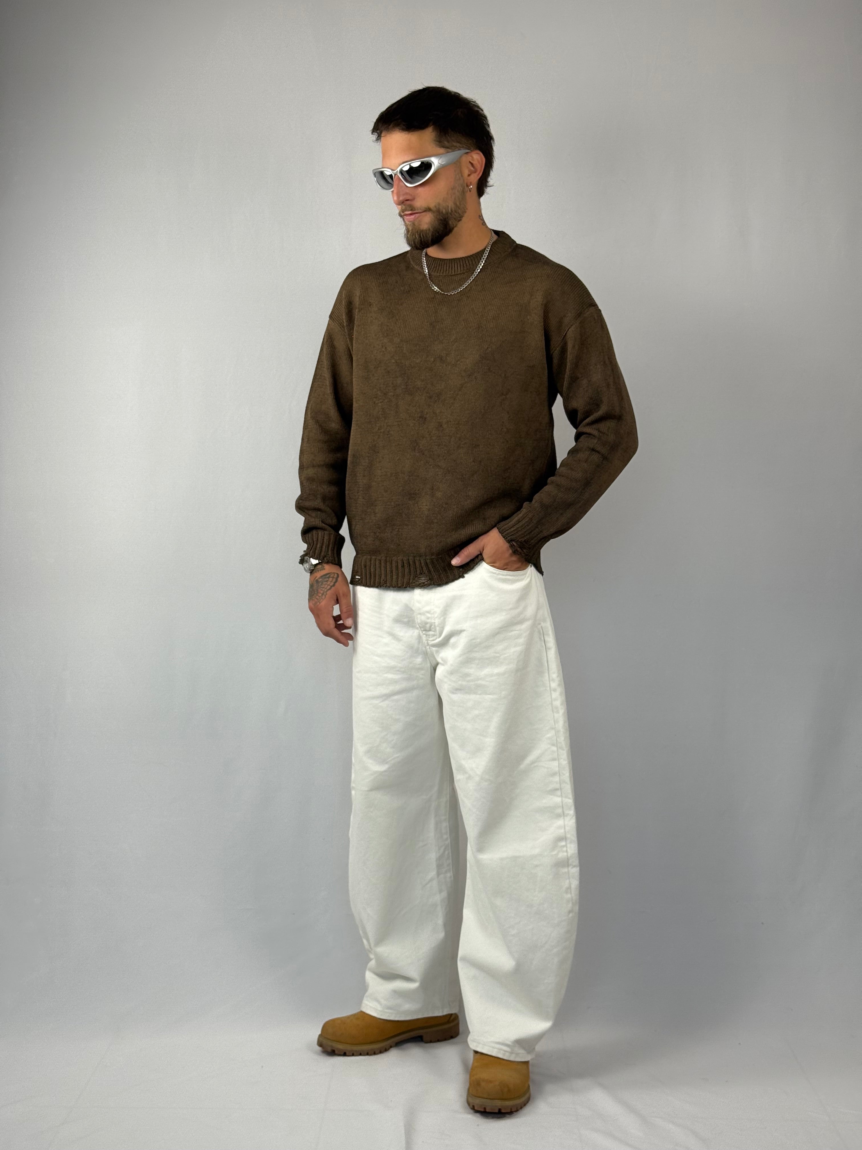 Maglione sfumato marrone