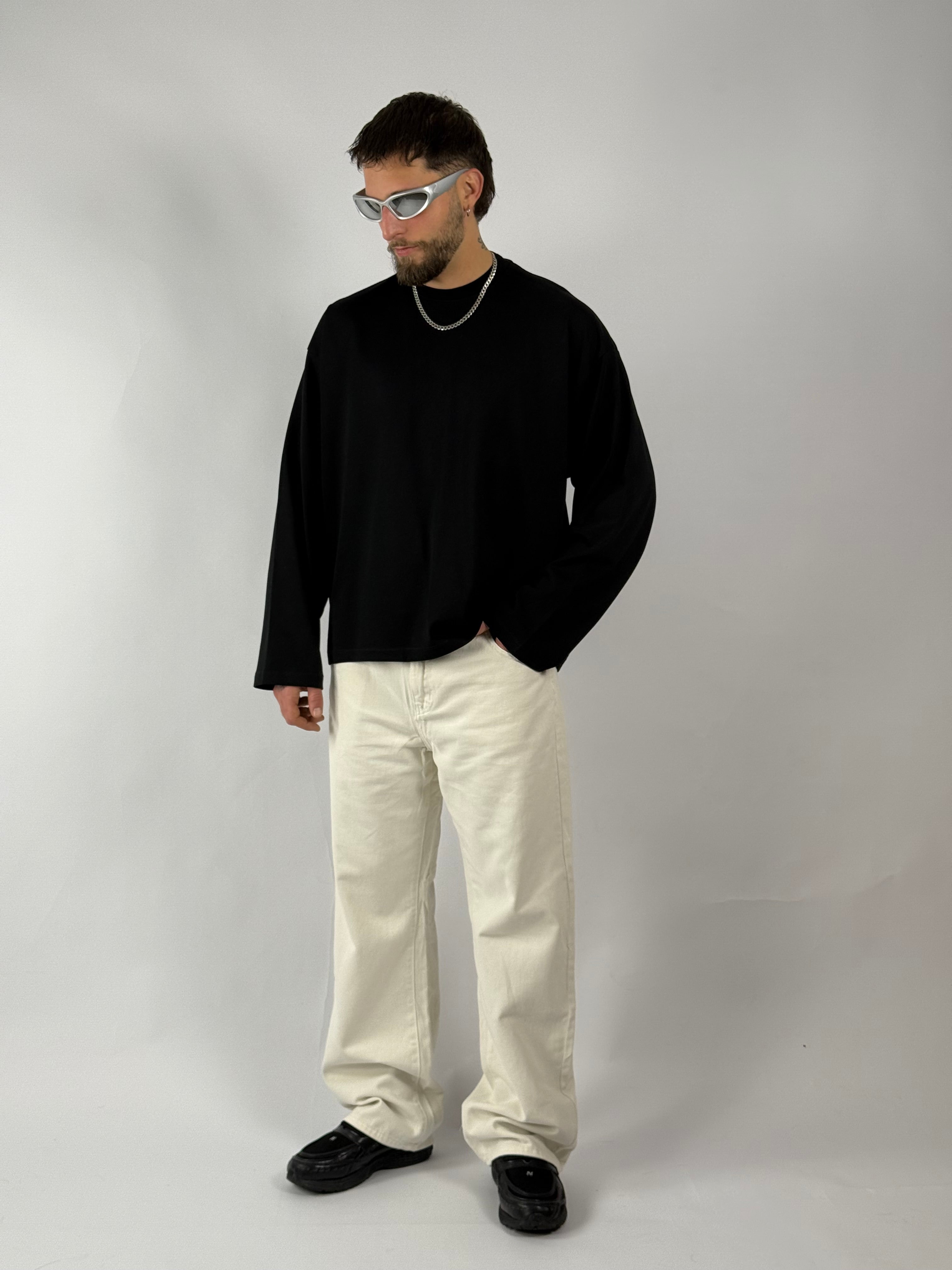 Long sleeve crop nera