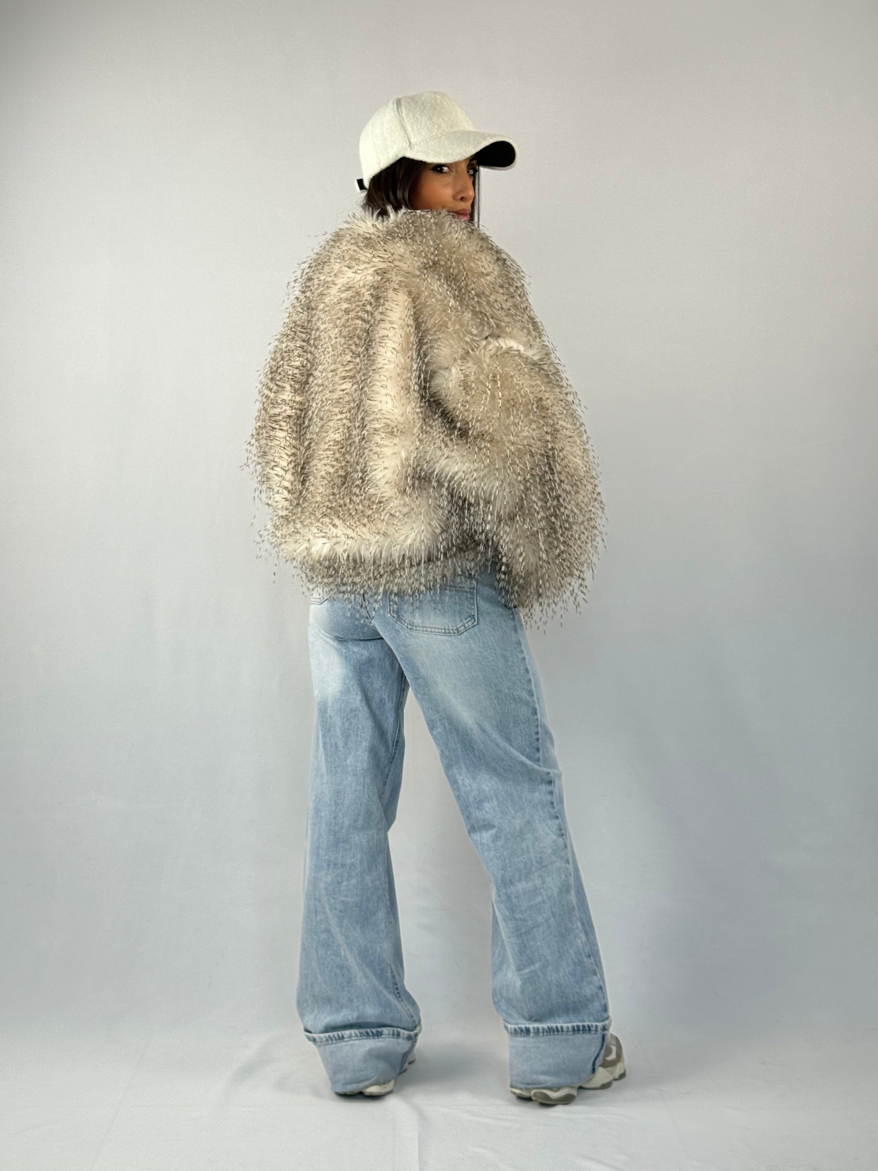 Jeans denim chiaro risvolto