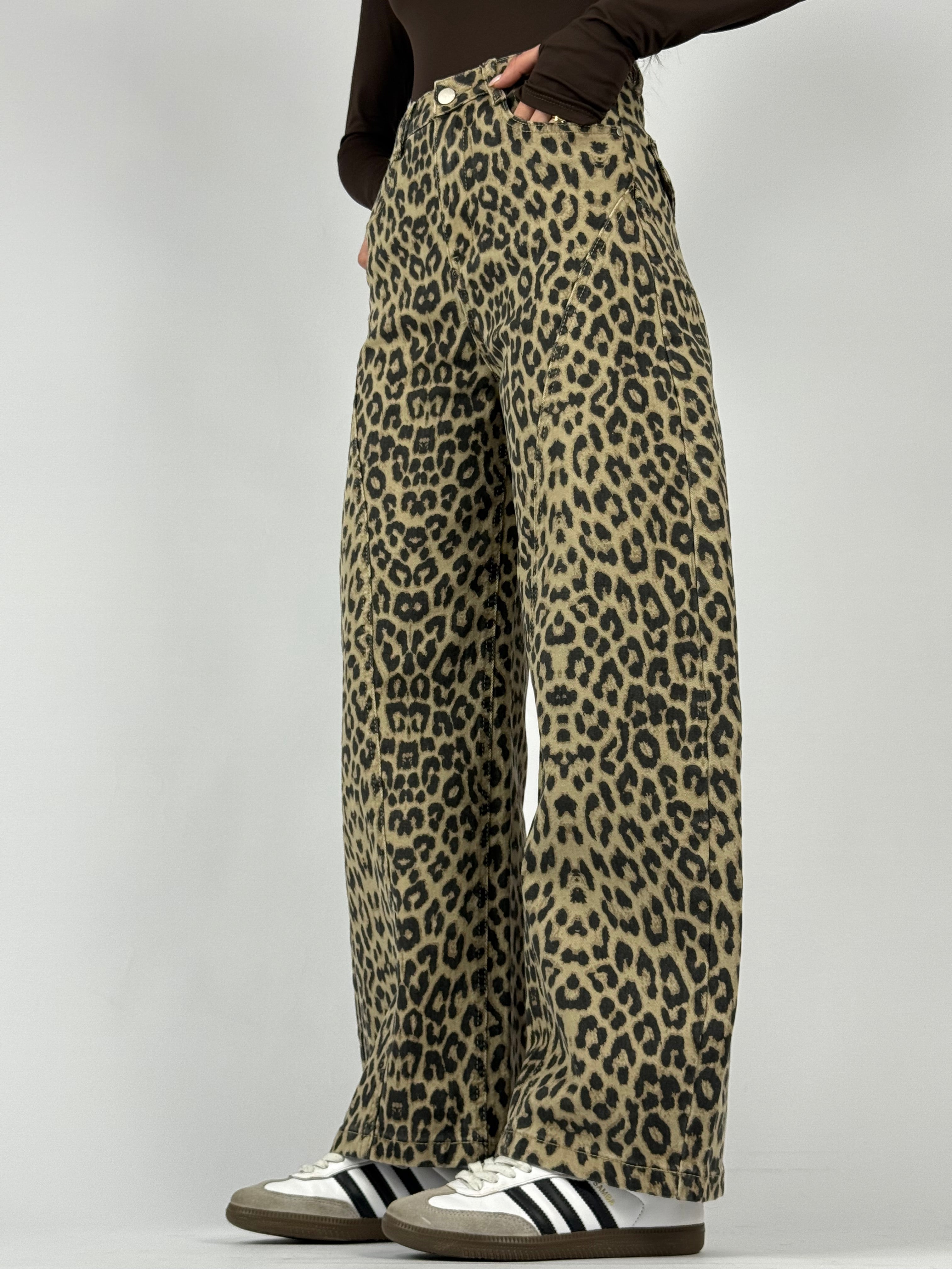 Jeans balloon leopardato